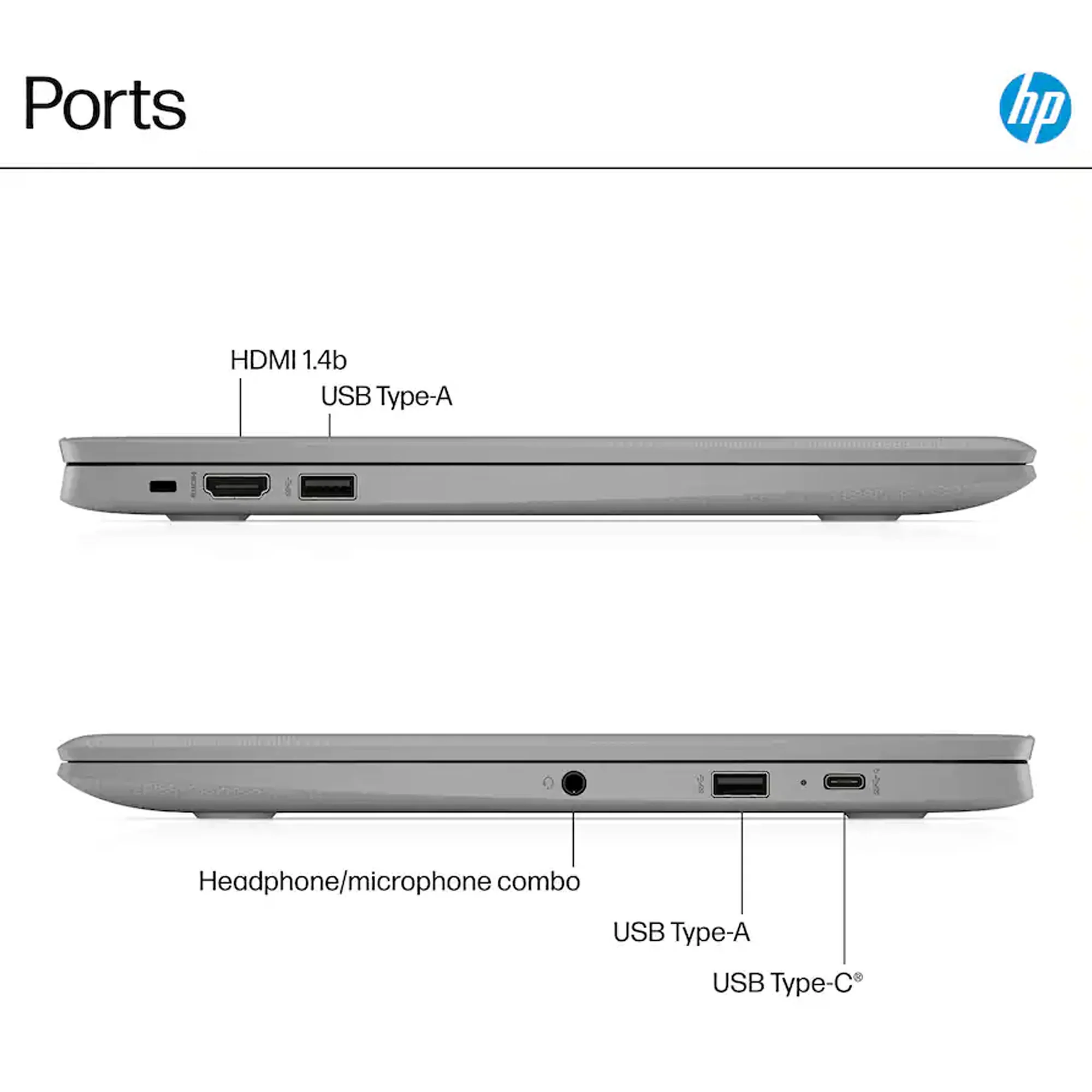 HP Chromebook 14" HD Laptop -  Intel Celeron N4500 - 4GB Memory, 64GB eMMC (Modern Grey) - Image 7