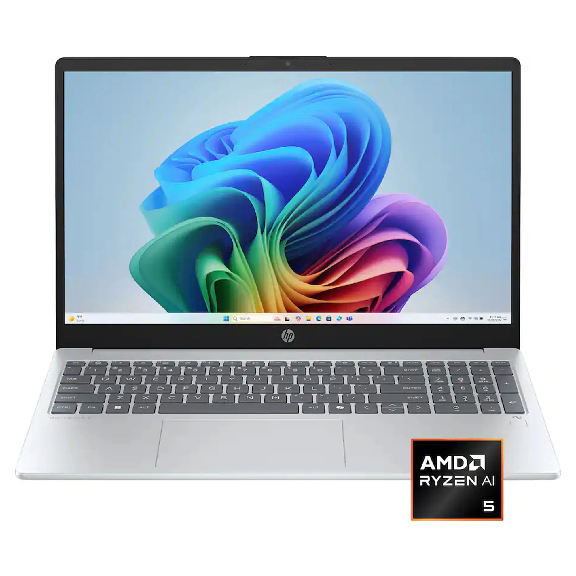 HP OmniBook 3 Copilot+ PC 15.6" Full HD Touch-Screen Laptop - AMD Ryzen 5 AI 5 330 2025 - 16GB Memory, 512GB SSD (Glacier Silver)