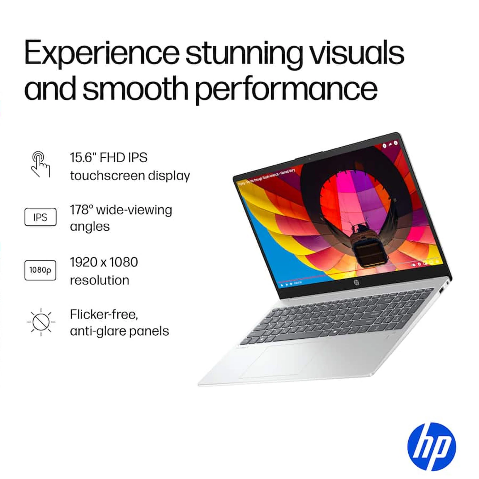HP OmniBook 3 Copilot+ PC 15.6" Full HD Touch-Screen Laptop - AMD Ryzen 5 AI 5 330 2025 - 16GB Memory, 512GB SSD (Glacier Silver) - Image 6