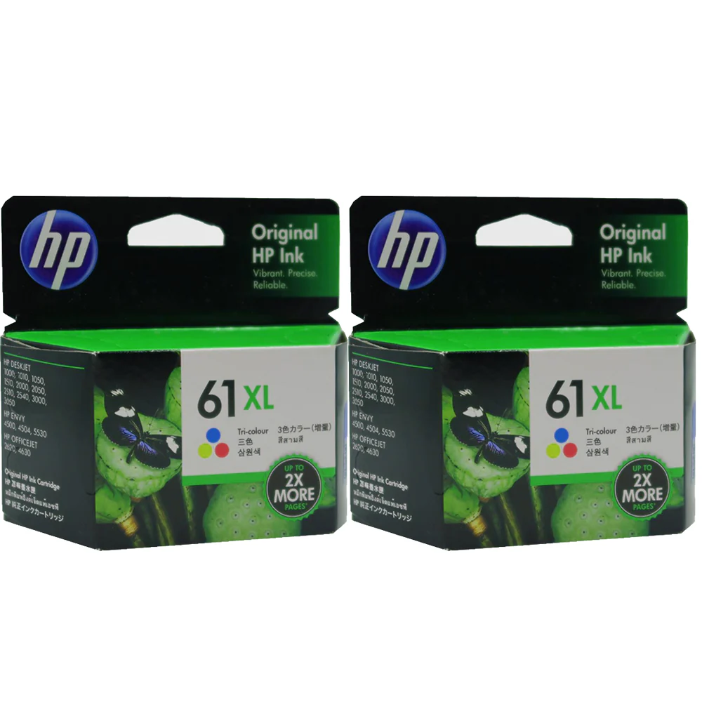 2x HP 61XL CH564WA High Yield Tri-color Original Ink Cartridge 660 Pages - Image 2
