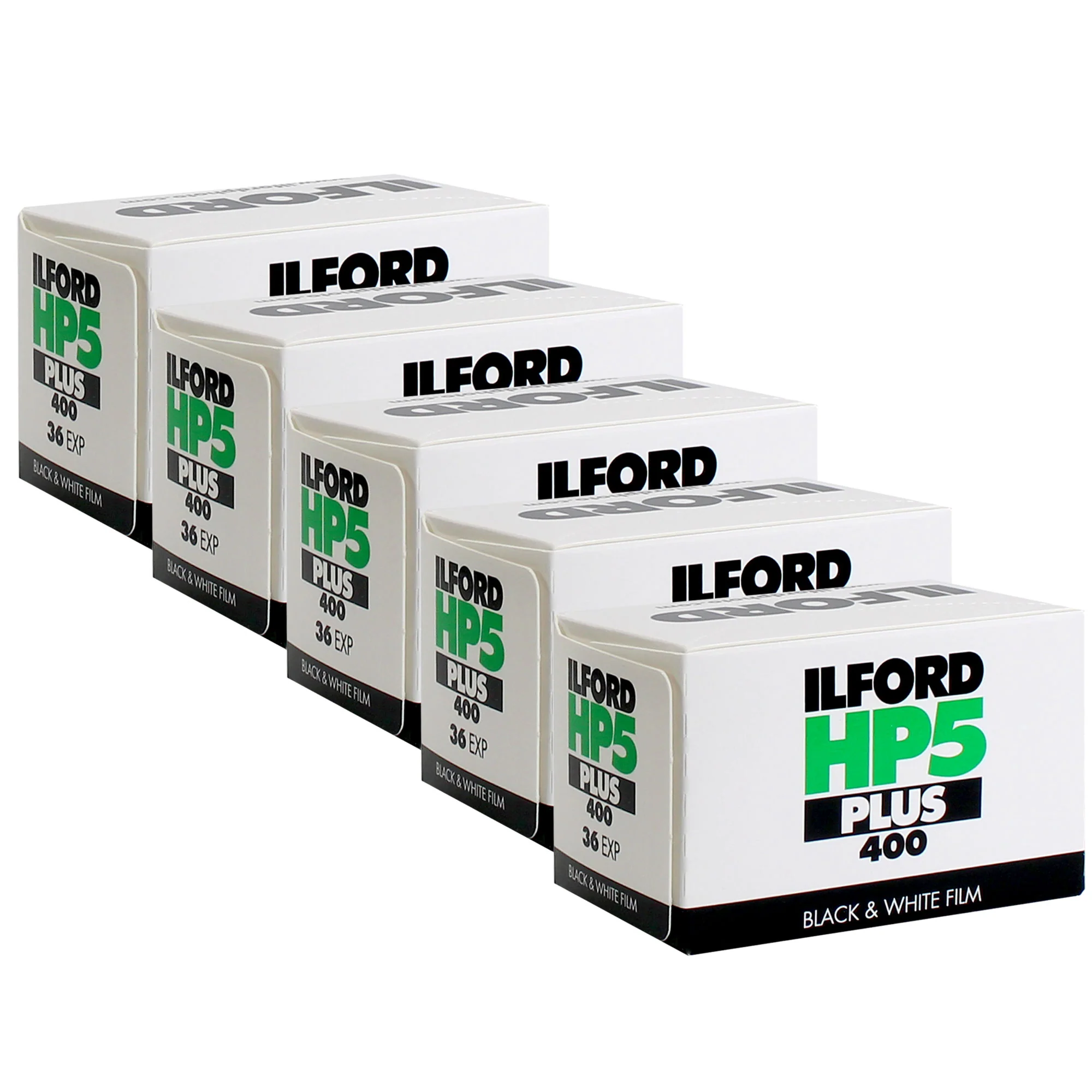 Ilford HP5 Plus Black & White Negative Film 35mm Roll Film, 36 Exposures - 5 Pack