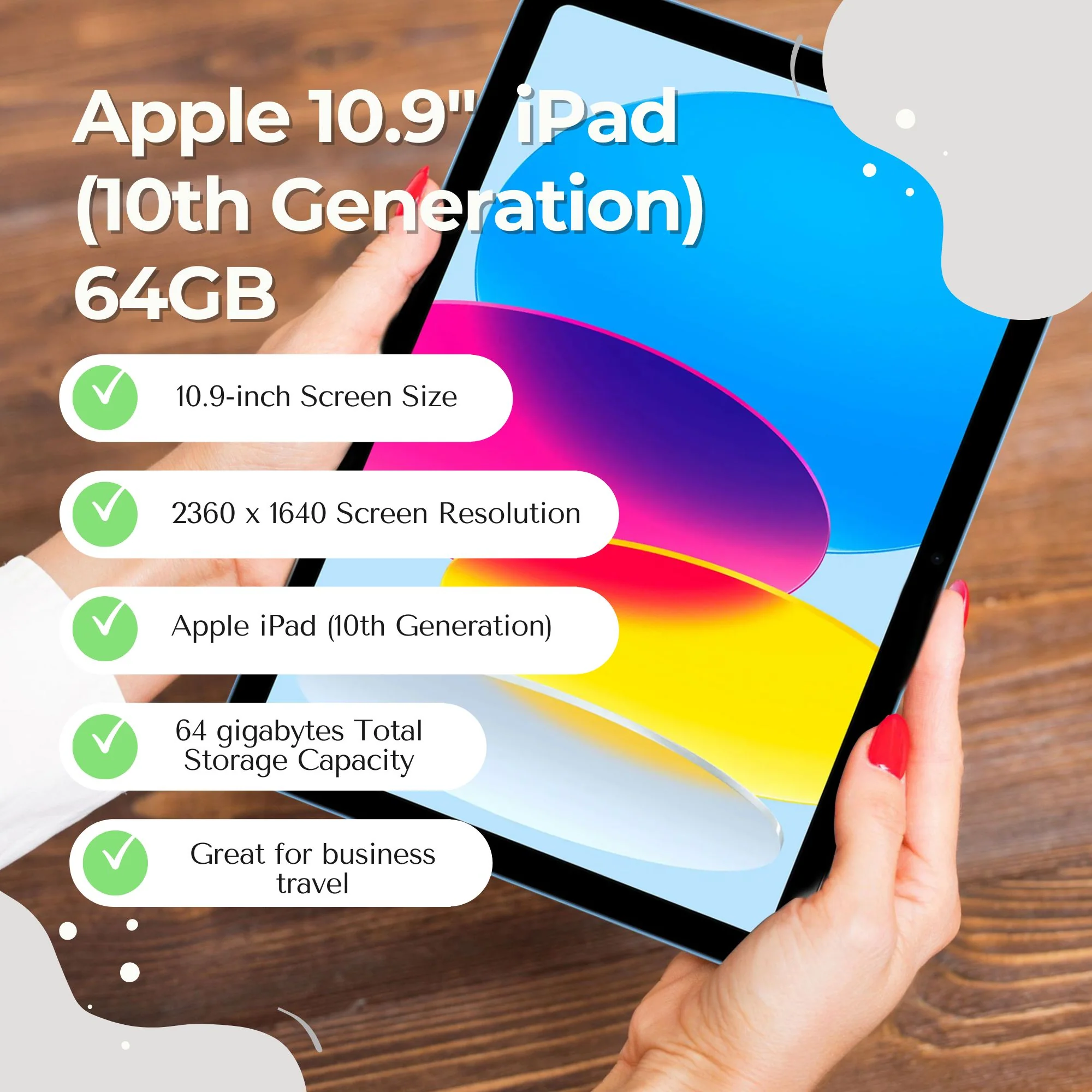 Apple 10.9" Wi-Fi Only iPad (10th Generation) 64GB Memory - Blue - Image 2