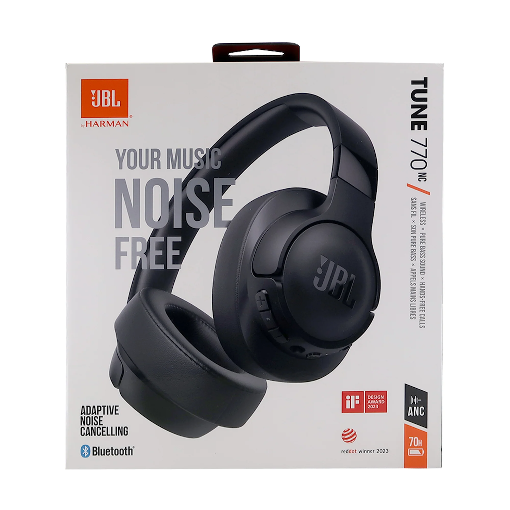 JBL Tune 770NC Noise-Cancelling Over-Ear Headphones (Black) with JBL T110 In Ear Headphones - Image 6