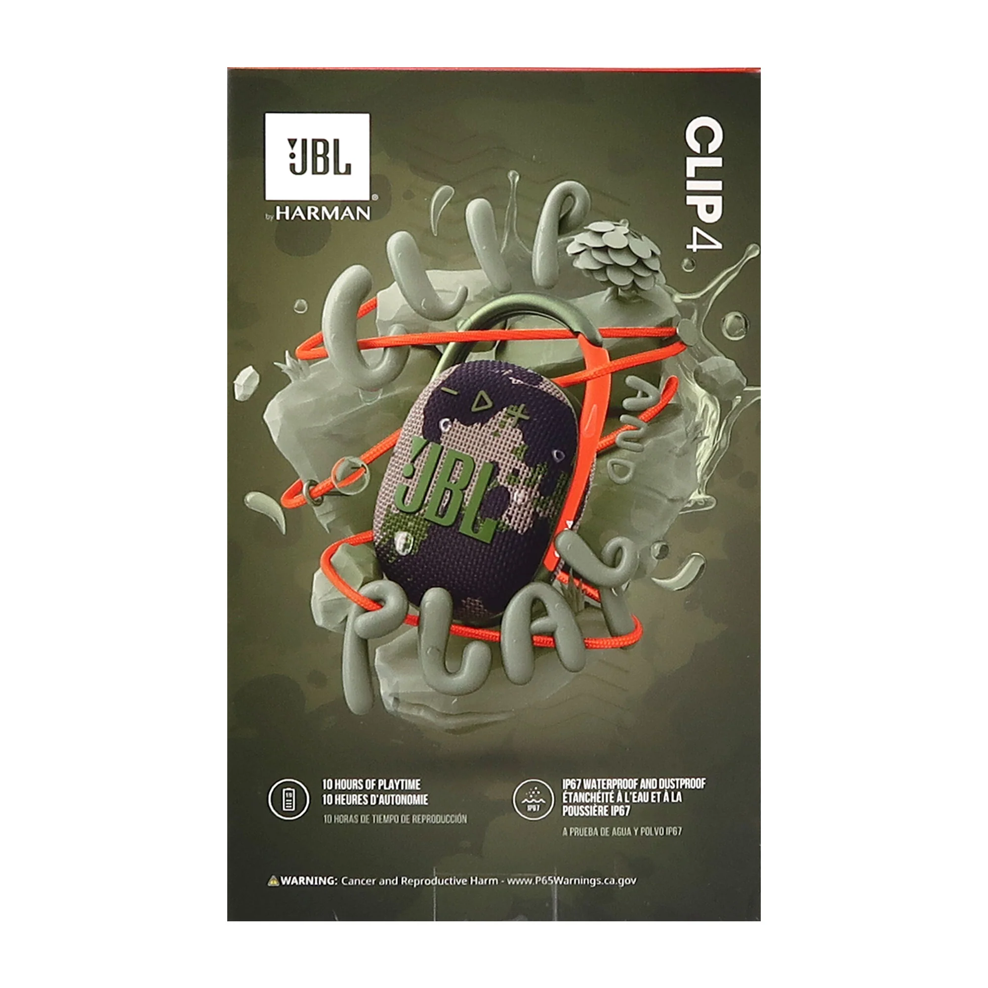 JBL Clip 4 Portable Bluetooth Waterproof Speaker (Squad) with Waterproof Neoprene Speaker Pouch and JBL T110 In Ear Headphones - Image 7