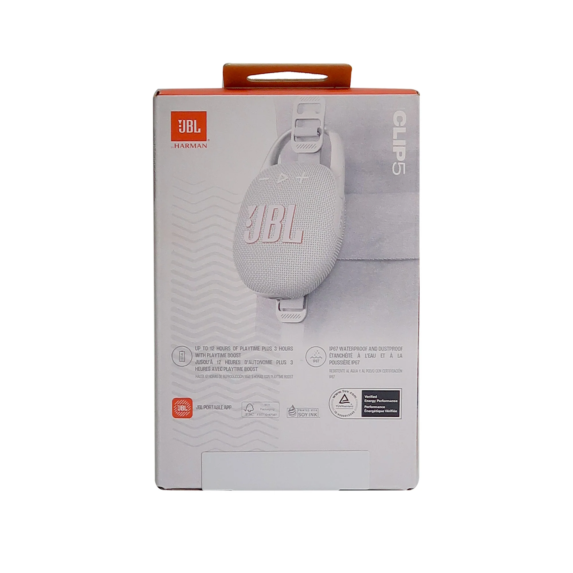 JBL Clip 5 Portable Waterproof Wireless Speaker (White) - Image 7