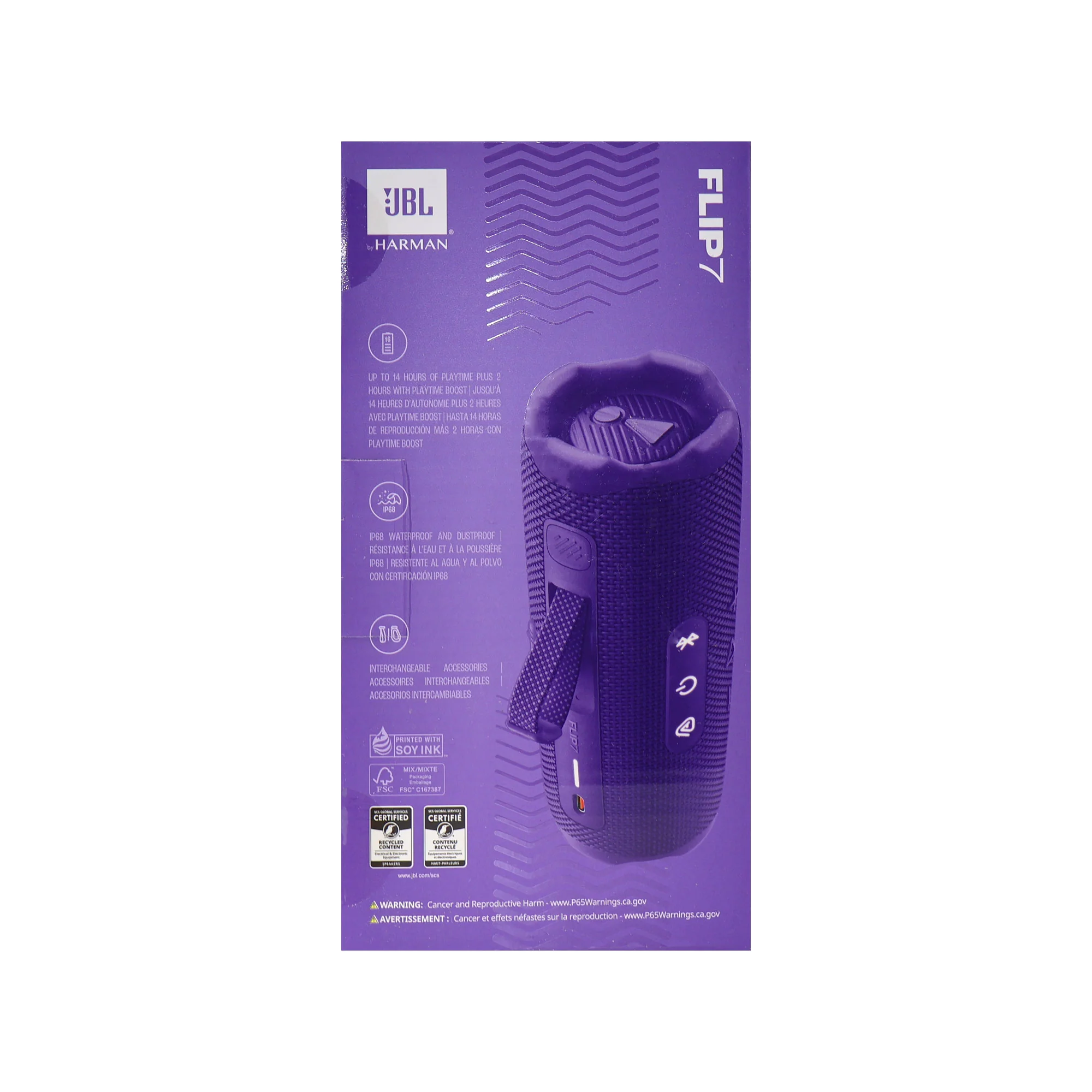 JBL Flip 7 Portable Waterproof Bluetooth Wireless Speaker (Purple) - Image 5