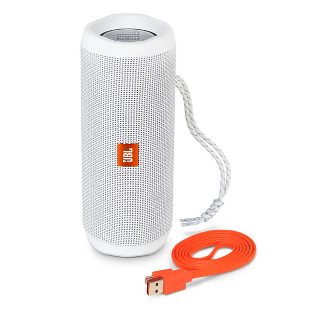 JBL Flip 4 Bluetooth Portable Stereo Speaker - White - Image 4