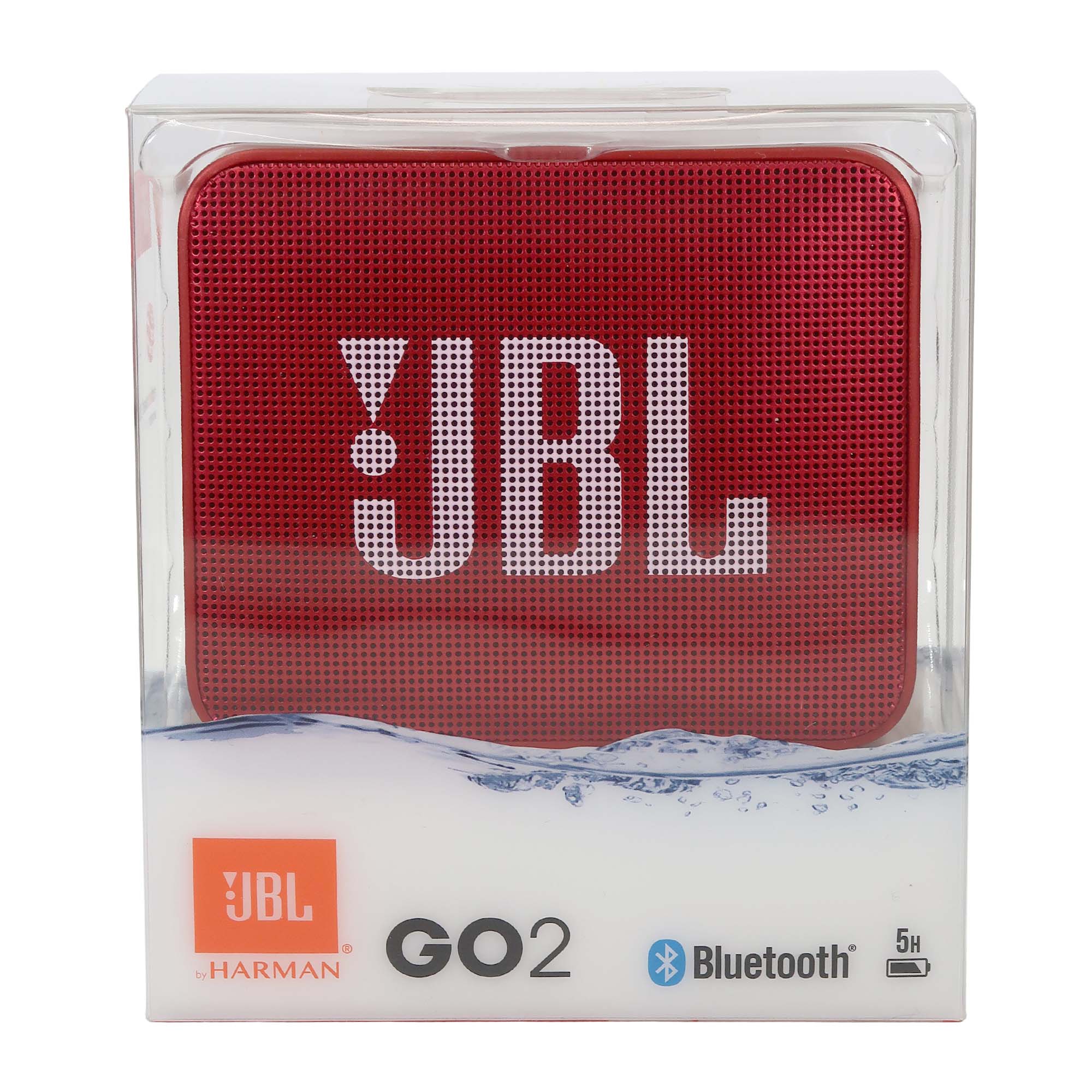 JBL GO 2 Portable Wireless Waterproof Speaker (Red) with JBL T110 in Ear Headphones Black - Image 3