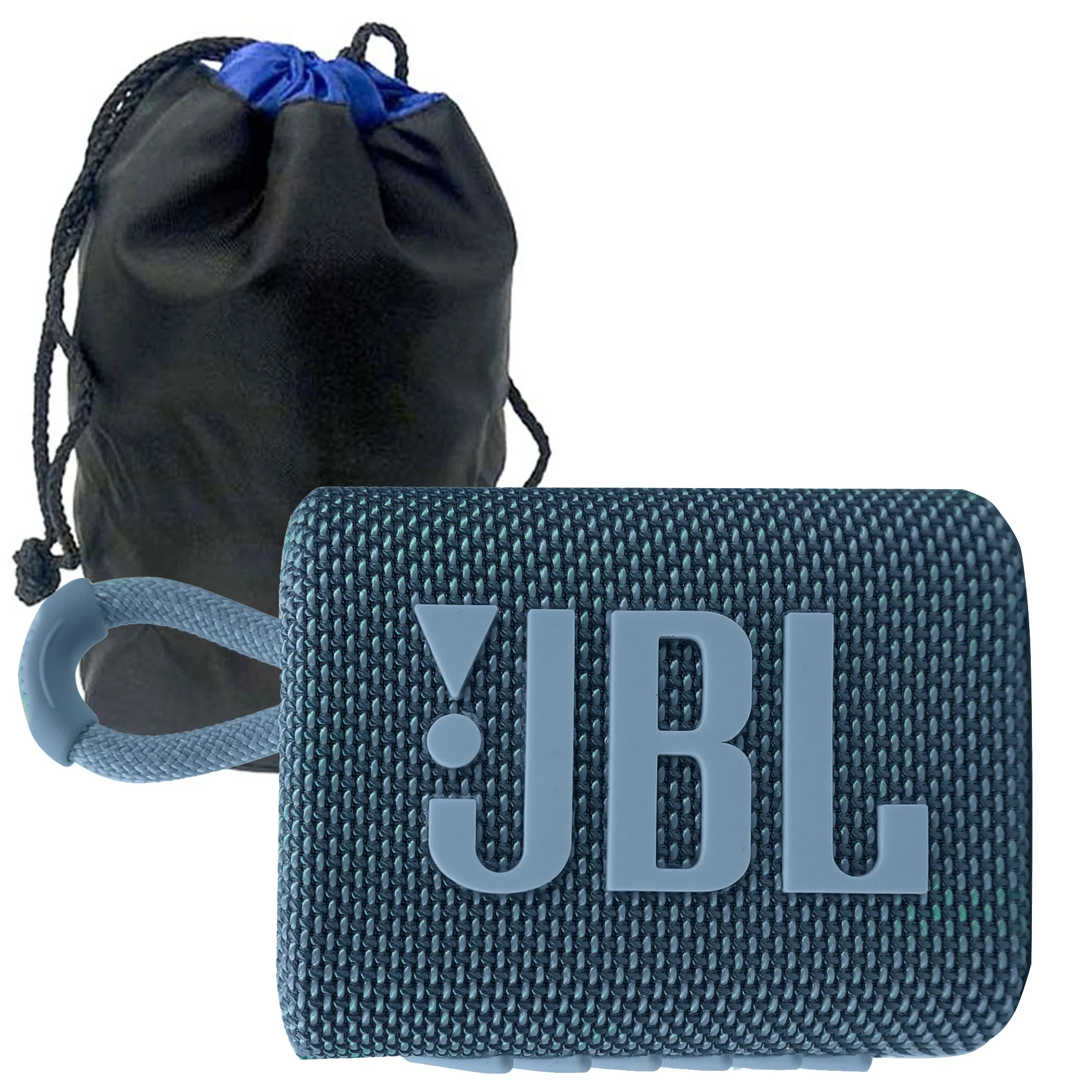 JBL Go 3 Portable Waterproof Wireless IP67 Dustproof Outdoor Bluetooth Speaker (Blue) with Soft Pouch Bag