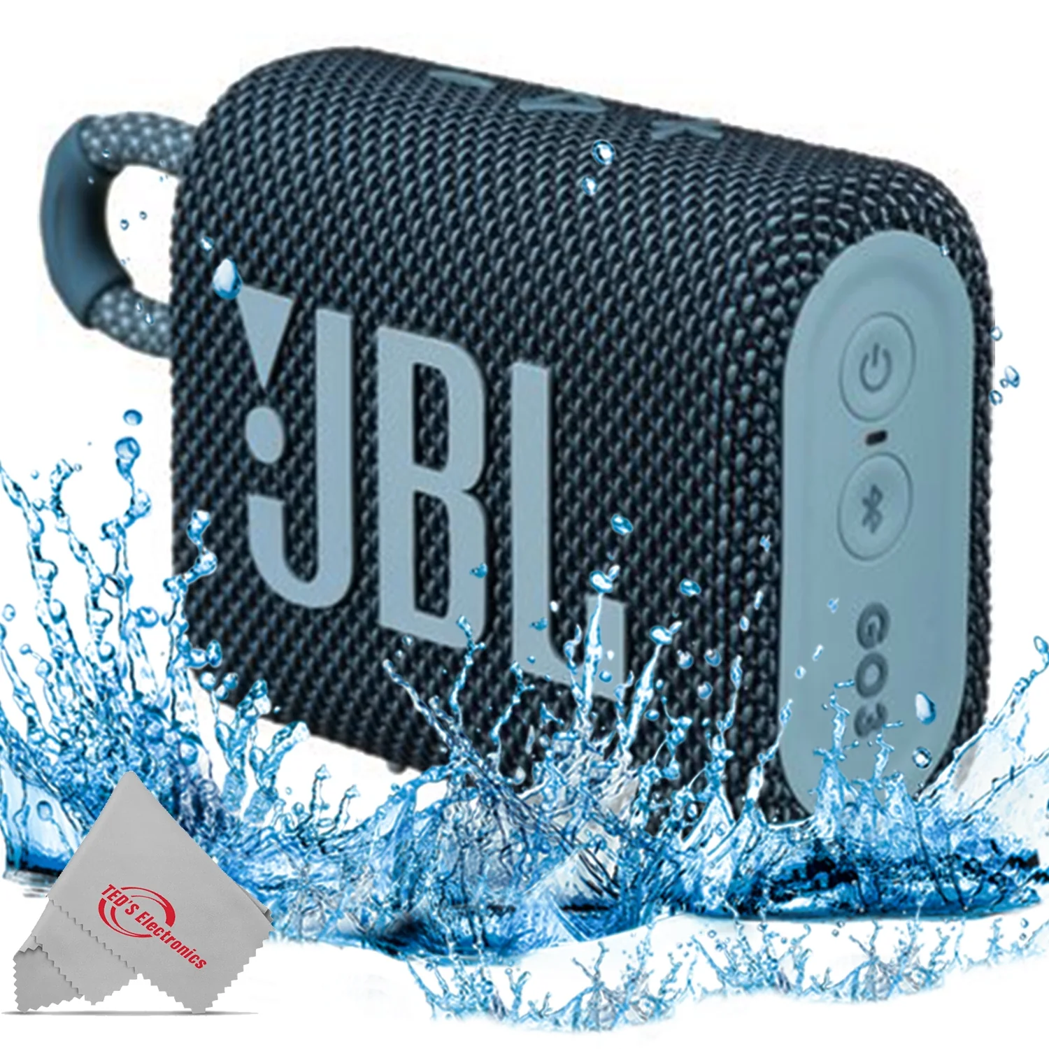 JBL Go 3 Portable Waterproof Wireless IP67 Dustproof Outdoor Bluetooth Speaker (Blue) with Soft Pouch Bag - Image 6