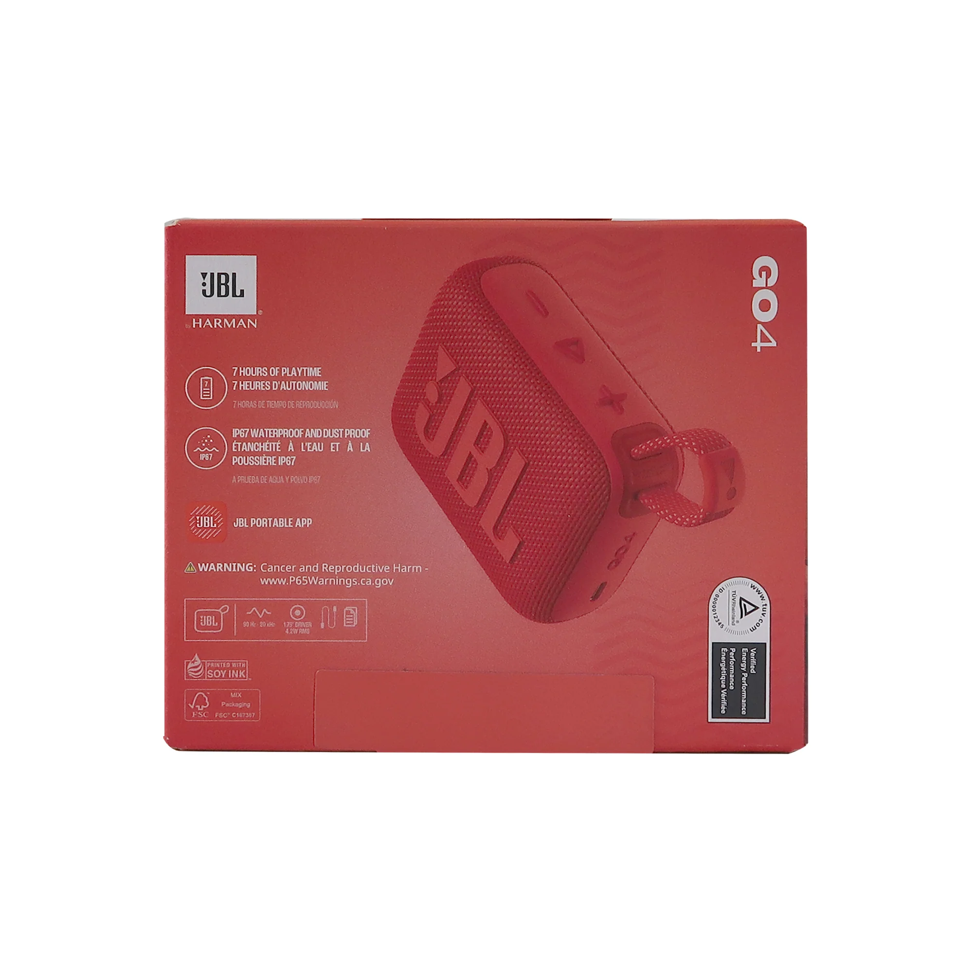 JBL Go 4 Portable Wireless Bluetooth Speaker (Red) with JBL T110 In Ear Headphones Black - Image 7