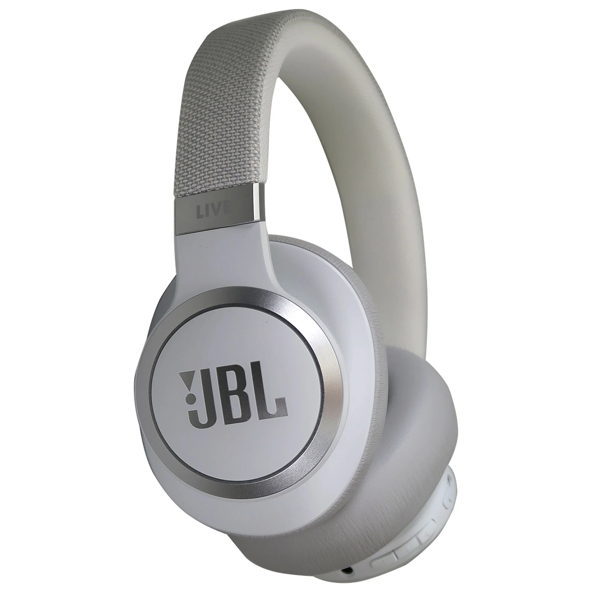 JBL Live 660NC Noise-Canceling Wireless Over-Ear Headphones (White) with JBL C50HI In-Ear Headphones White - Image 2