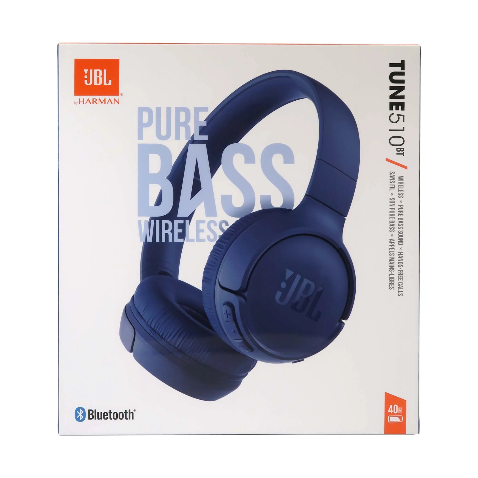 JBL Tune 510BT Wireless On-Ear Headphones (Blue) - Image 4