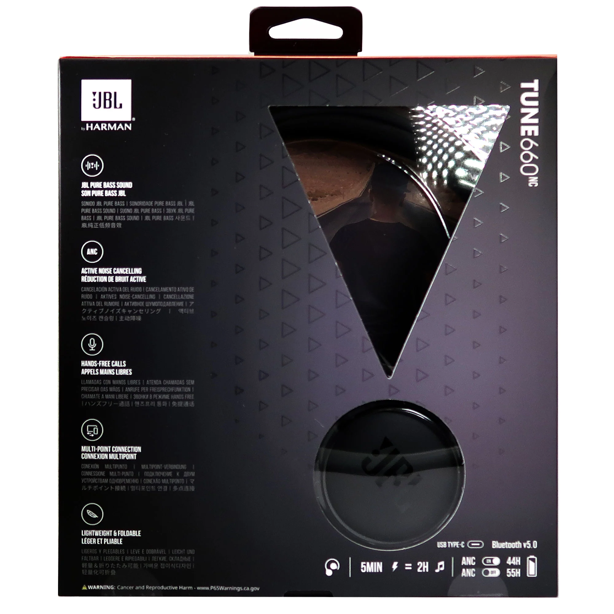 JBL Tune 660NC Noise-Canceling Wireless On-Ear Headphones (Black) - Image 7