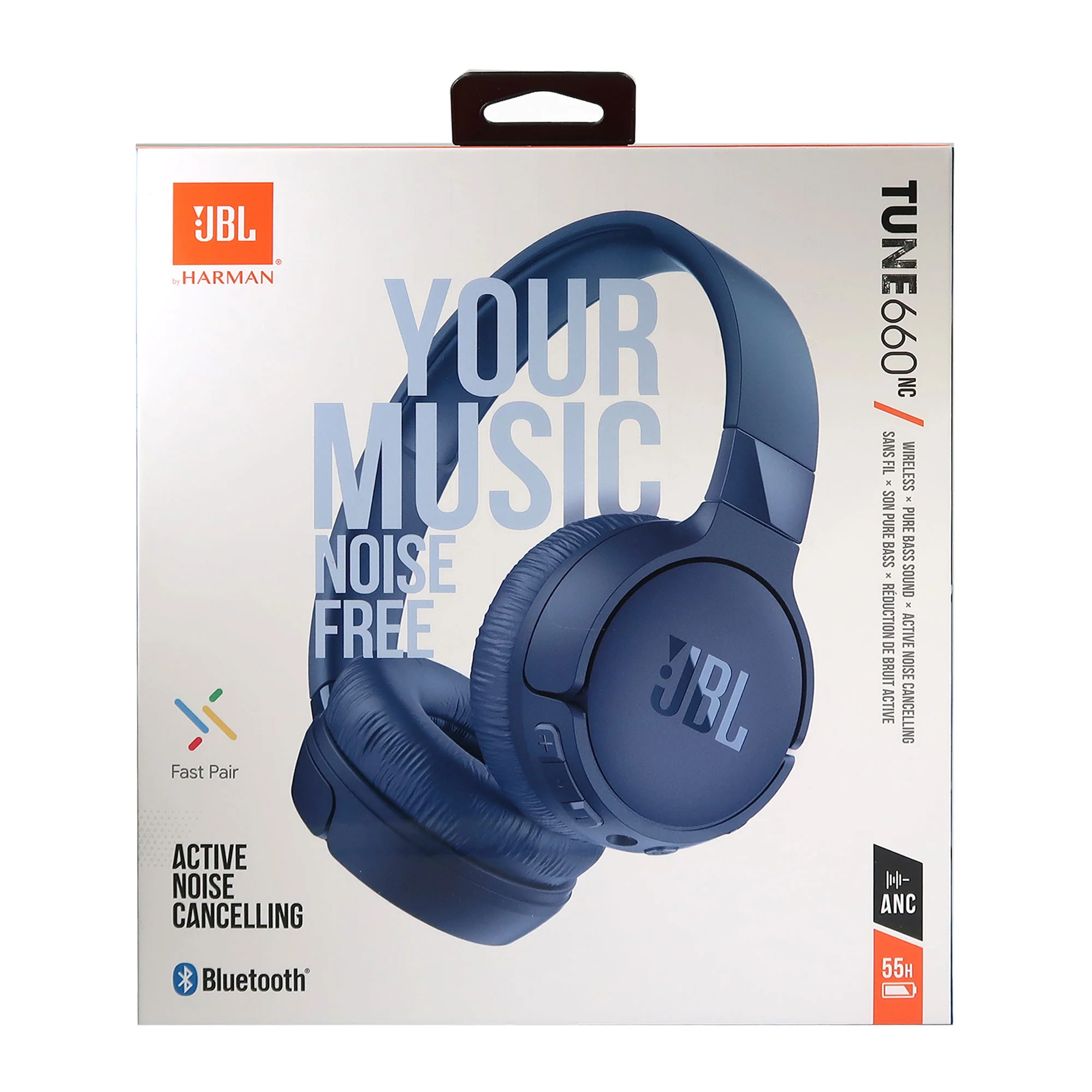 JBL Tune 660NC Noise-Canceling Wireless On-Ear Headphones (Blue) with JBL C50HI In-Ear Headphones Black - Image 6
