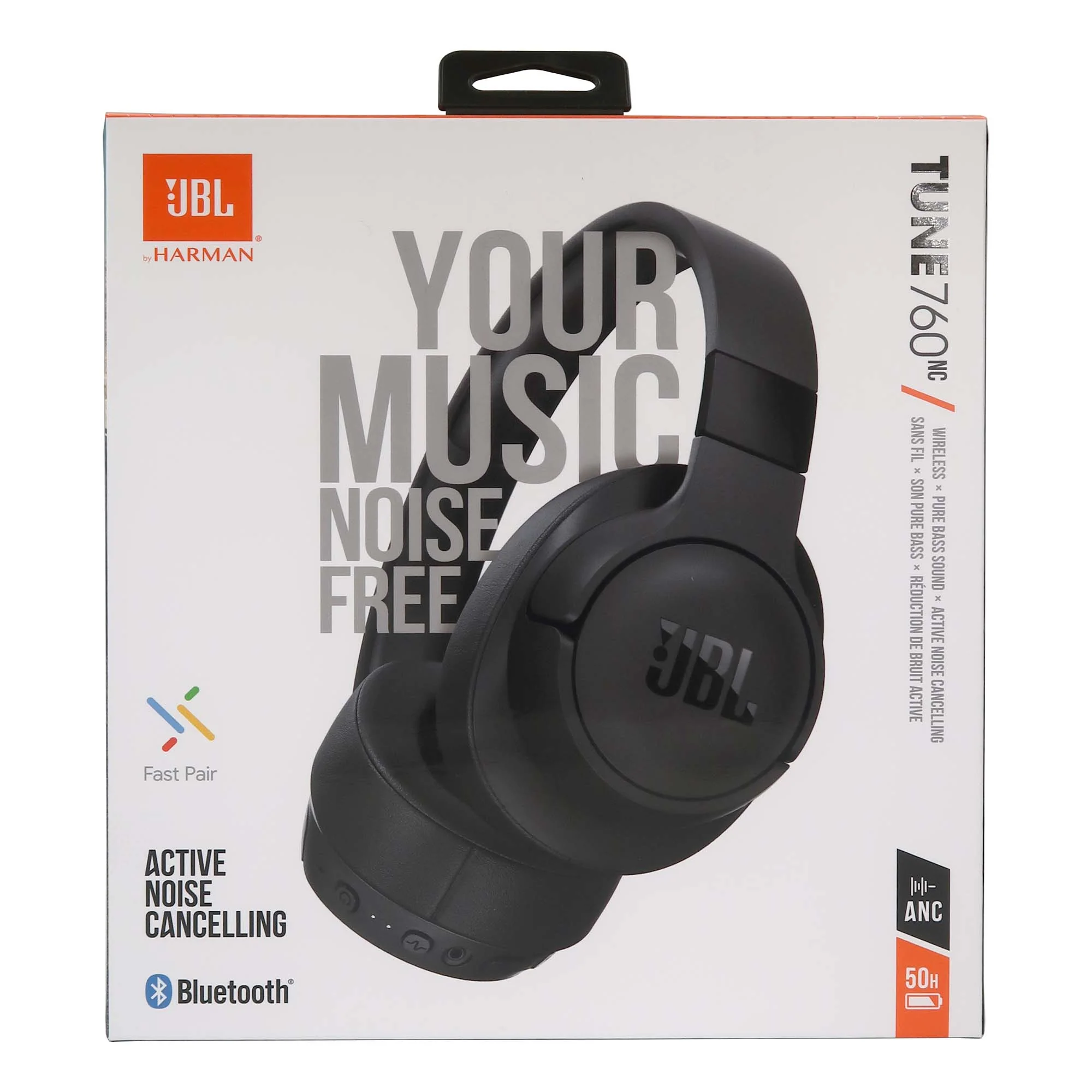 JBL Tune 760NC Noise-Canceling Wireless Over-Ear Headphones (Black) - Image 4