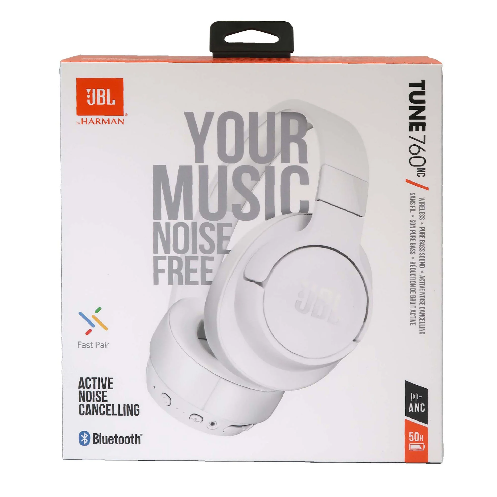 JBL Tune 760NC Noise-Canceling Wireless Over-Ear Headphones (White) - Image 3