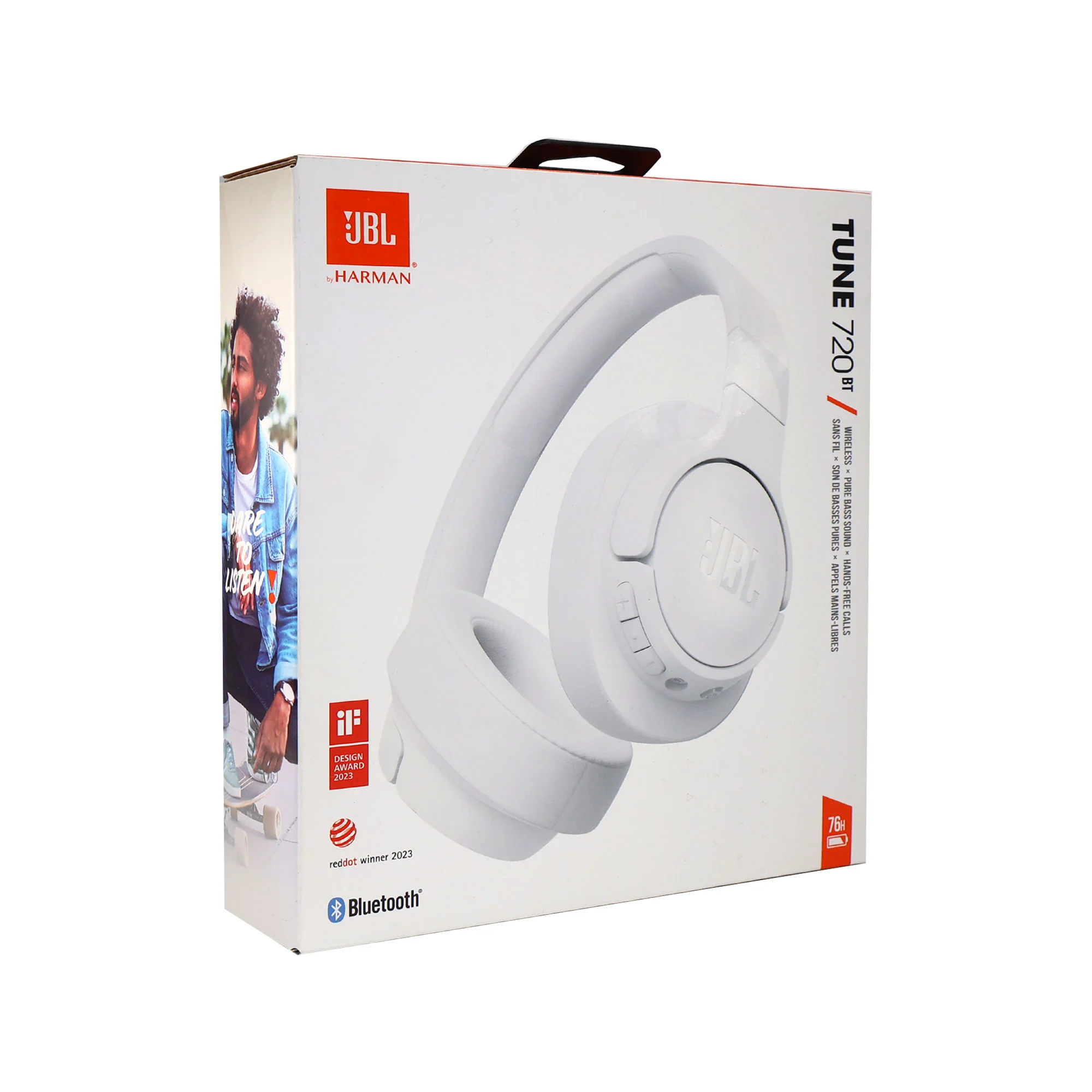 JBL Tune 720BT Over-Ear Wireless Headphones (White) with JBL T110 in Ear Headphones - Image 7