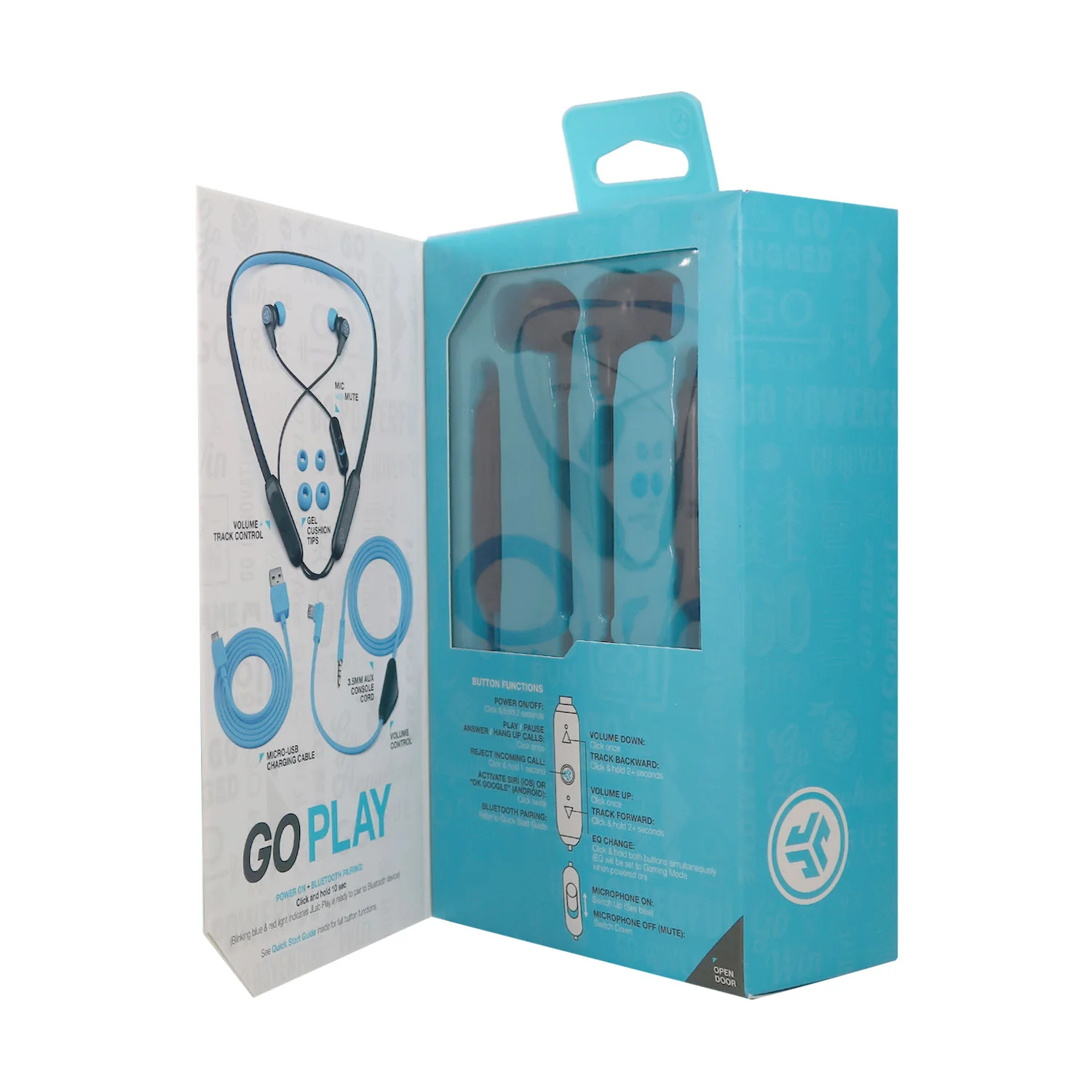 JLab Play Gaming Wireless Bluetooth Earbuds - Black/Blue - Image 9