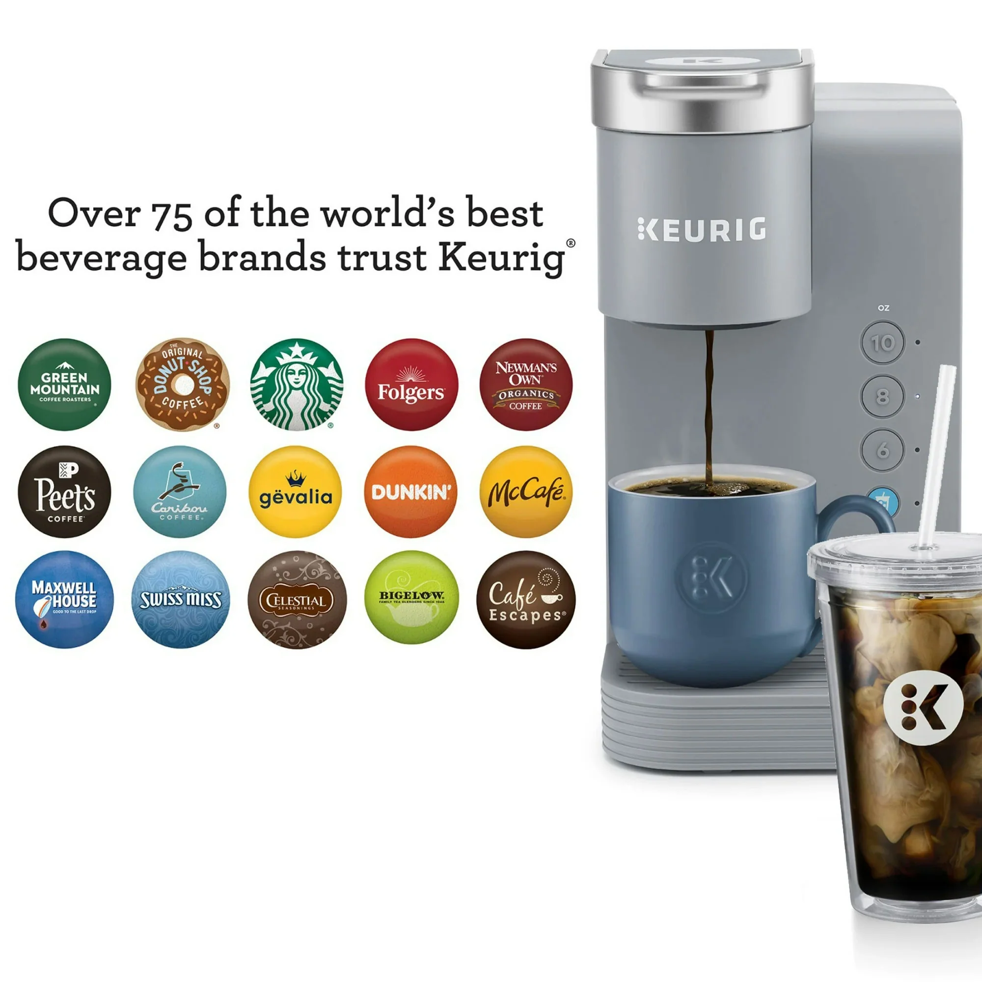 Keurig K-Express Essentials Plus, Iced and Hot Single-Serve K-Cup Pod Coffee Maker, Gray - Image 10