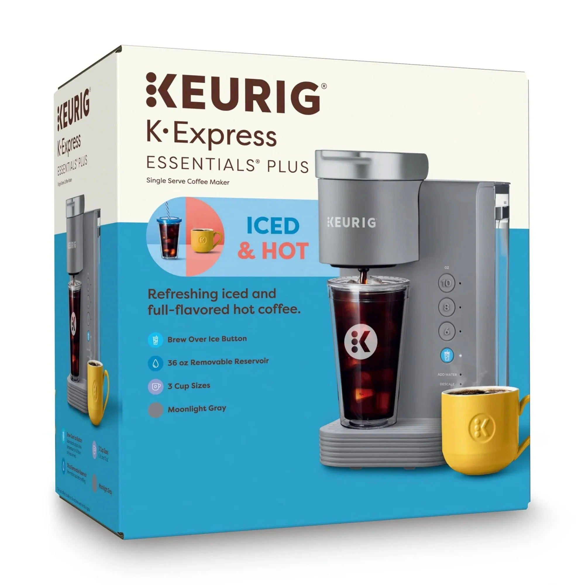 Keurig K-Express Essentials Plus, Iced and Hot Single-Serve K-Cup Pod Coffee Maker, Gray - Image 11
