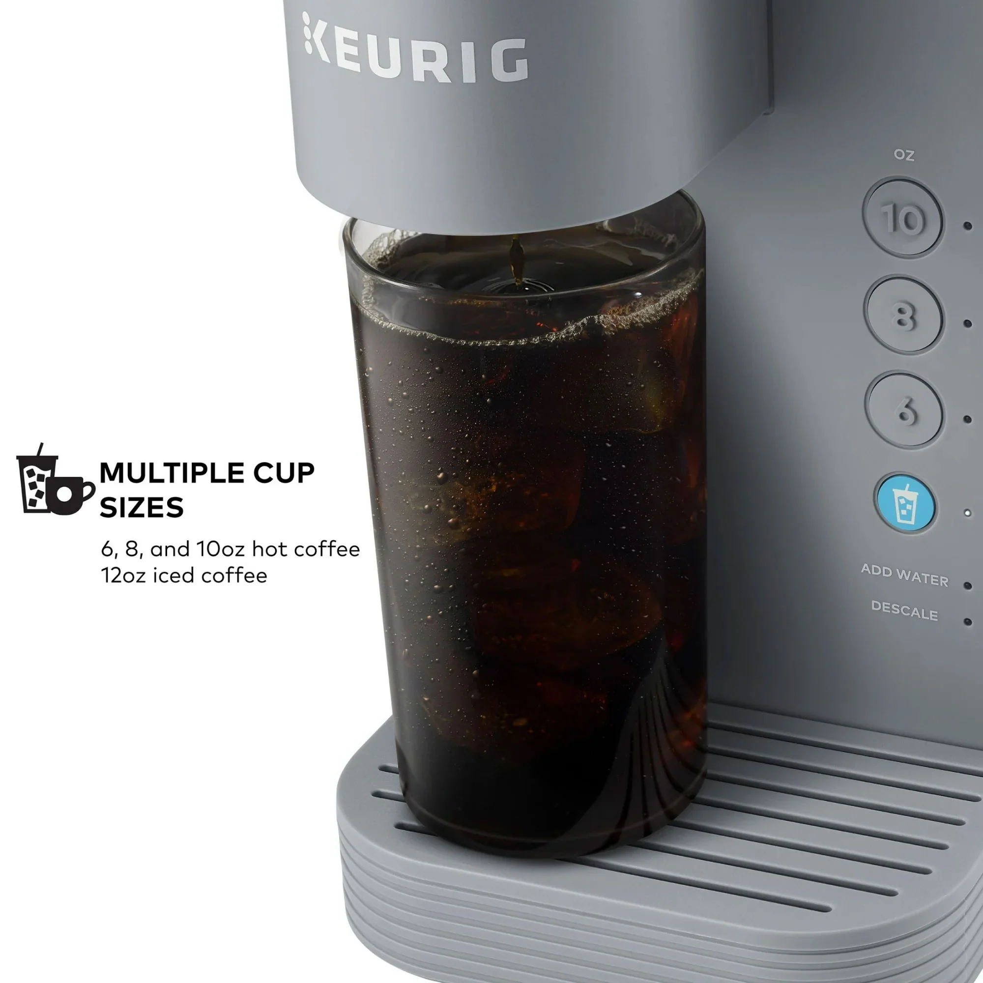 Keurig K-Express Essentials Plus, Iced and Hot Single-Serve K-Cup Pod Coffee Maker, Gray - Image 4