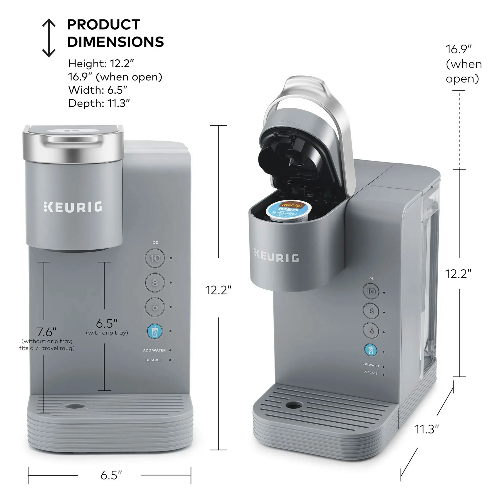 Keurig K-Express Essentials Plus, Iced and Hot Single-Serve K-Cup Pod Coffee Maker, Gray - Image 7