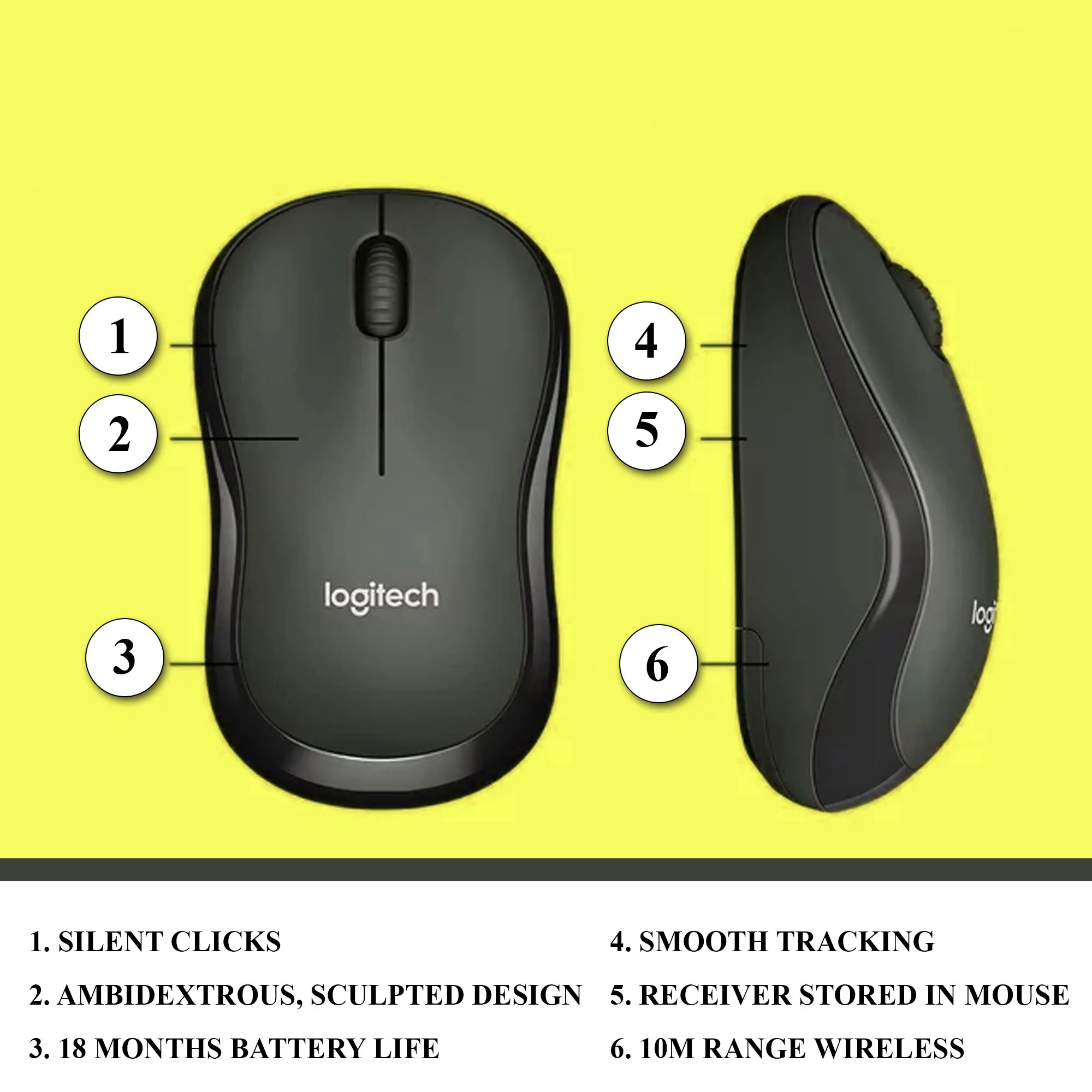 10x Logitech Silent Touch Wireless Mouse (Black) - Image 9