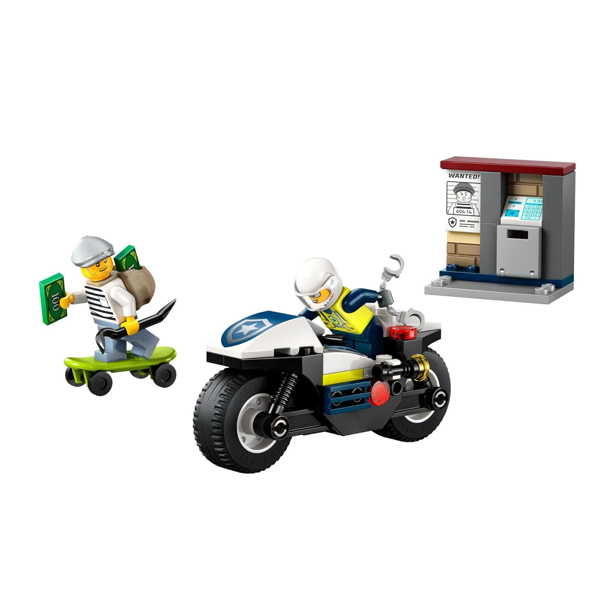 LEGO City Police Car and  Motorcycle Chase Building Toy with with Officers and Crook Minifigures, Gift Idea - Image 5