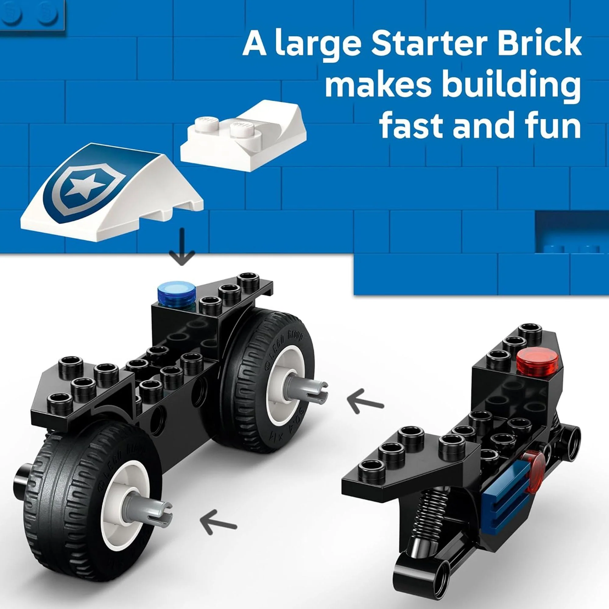 LEGO City Police Car and  Motorcycle Chase Building Toy with with Officers and Crook Minifigures, Gift Idea - Image 7