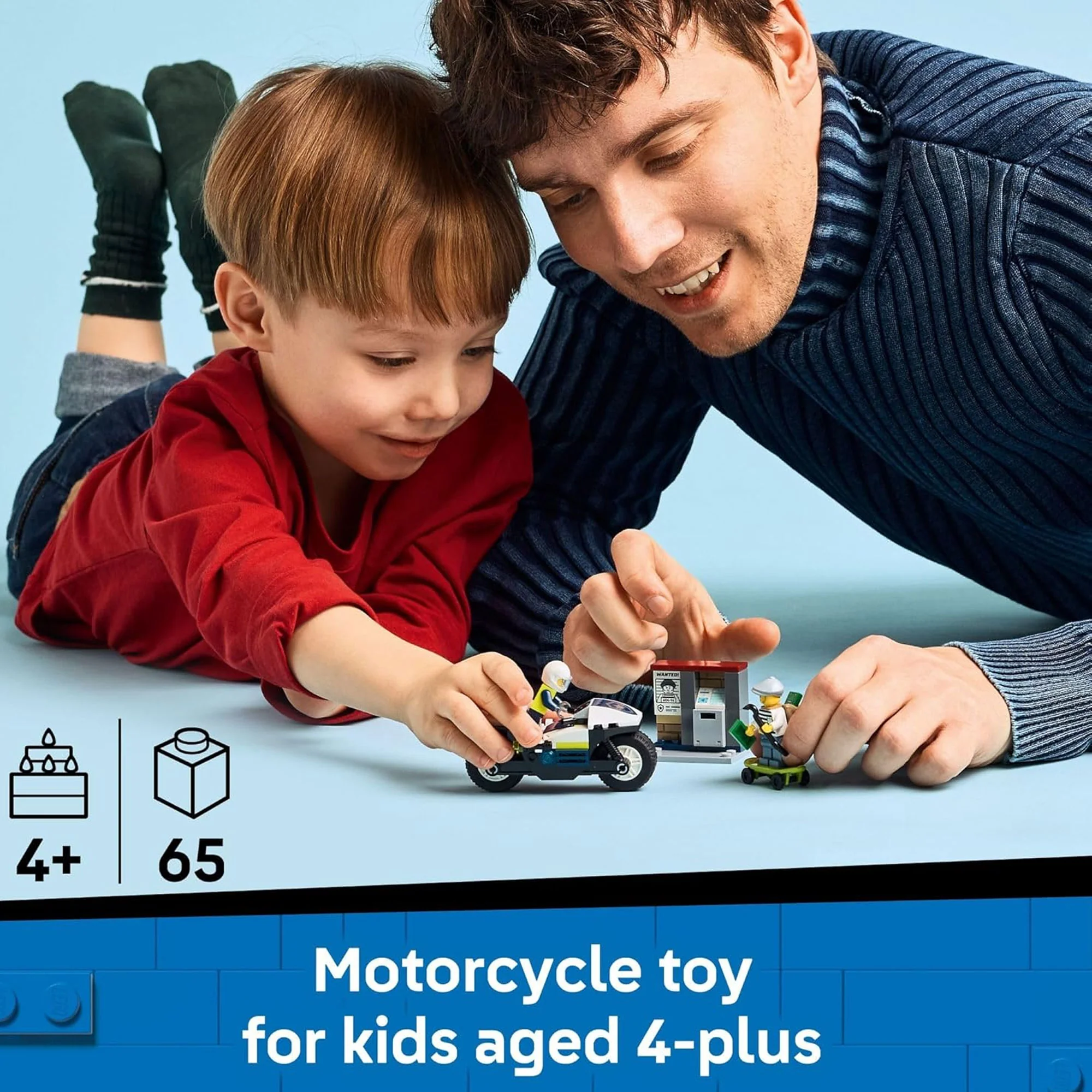 LEGO City Police Car and  Motorcycle Chase Building Toy with with Officers and Crook Minifigures, Gift Idea - Image 9