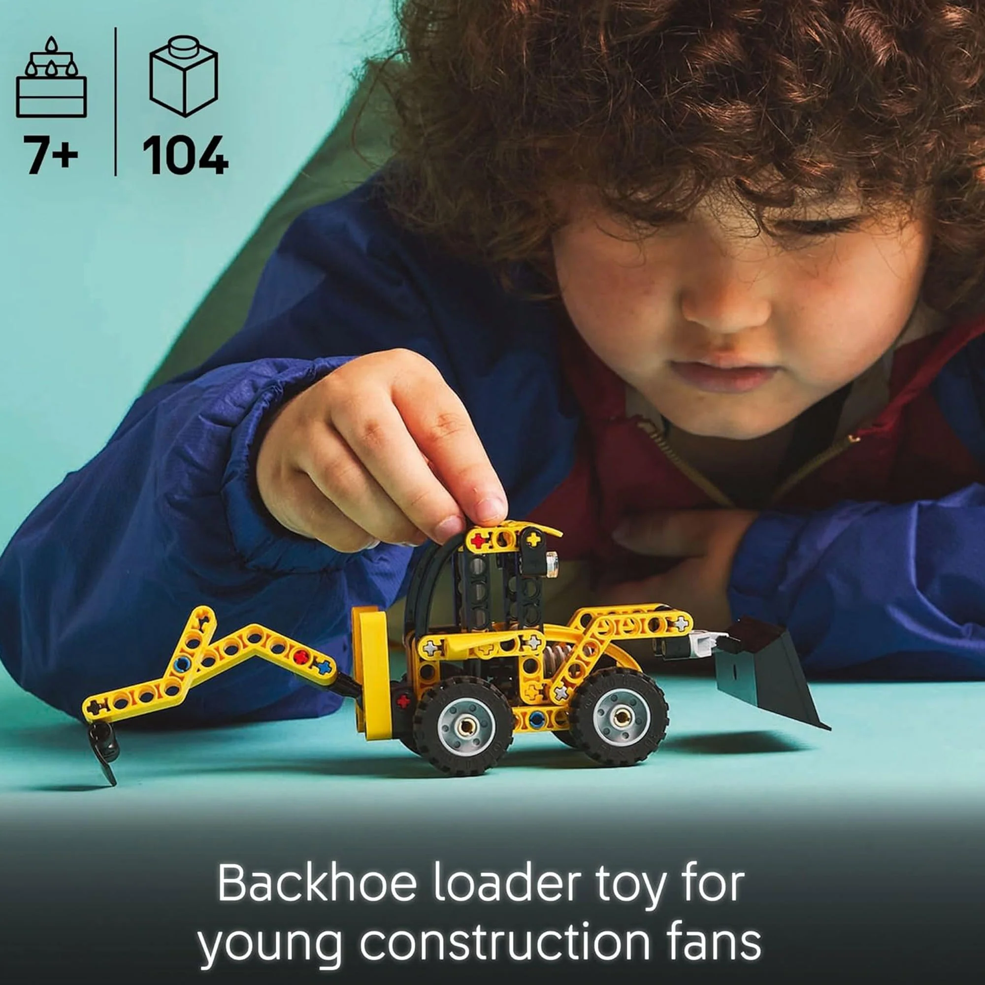 LEGO Technic Backhoe Loader Construction Toys - Building Toys Set for Boys & Girls, Ages 7+ - Educational Gift Ideas for Kids Birthday W/ Usable Back Digger, Scoop, & Outriggers - 42197 - Image 2