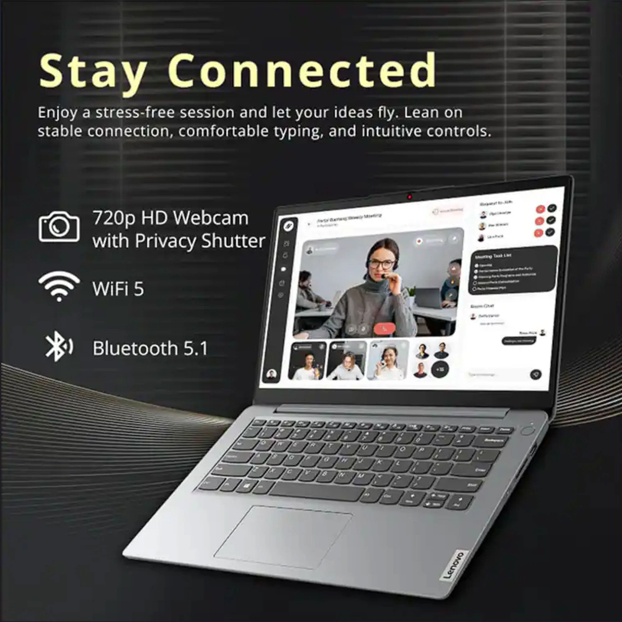 Lenovo Ideapad 1 14" Laptop - Intel Celeron N4500, 4GB Memory, 128GB eMMC (Cloud Gray) - Image 9