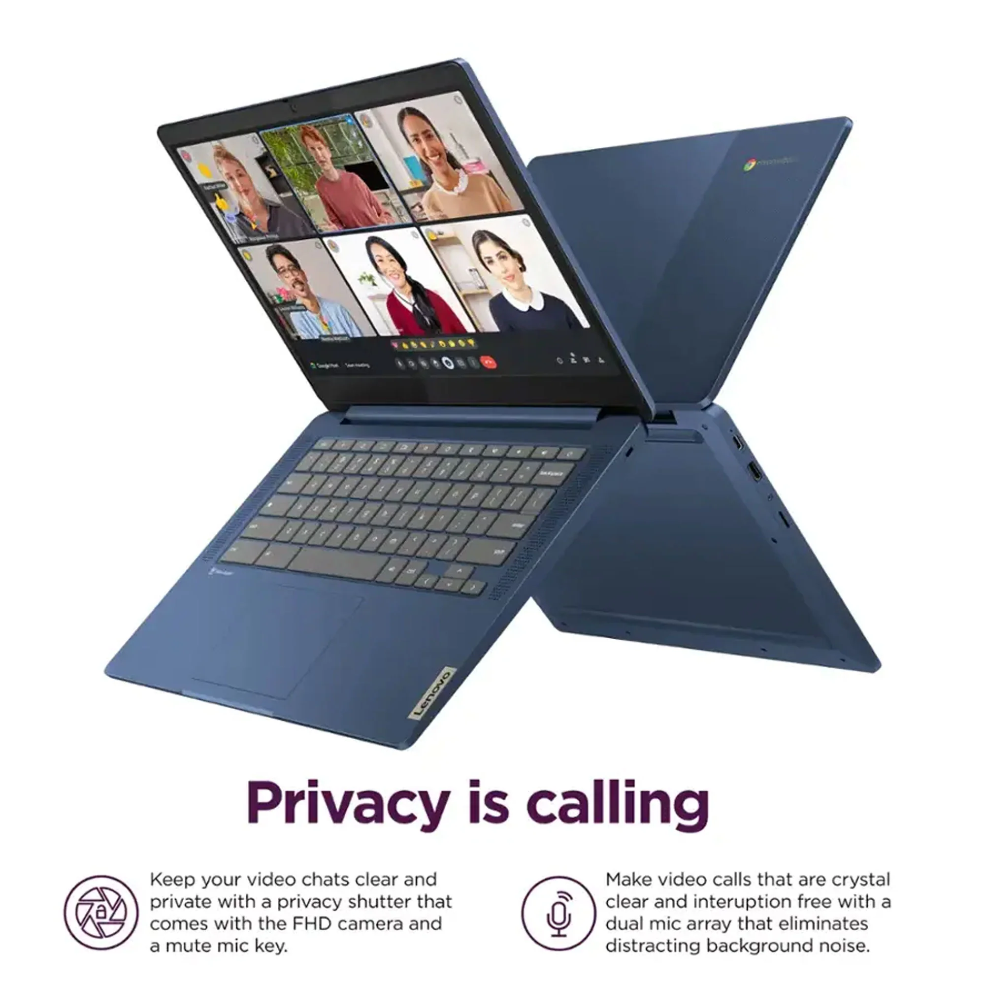 Lenovo IdeaPad Slim 3 Chromebook 14" Full HD Laptop - MediaTek Kompanio 520 - 4GB Memory - 64GB eMMC (Abyss Blue) - Image 9