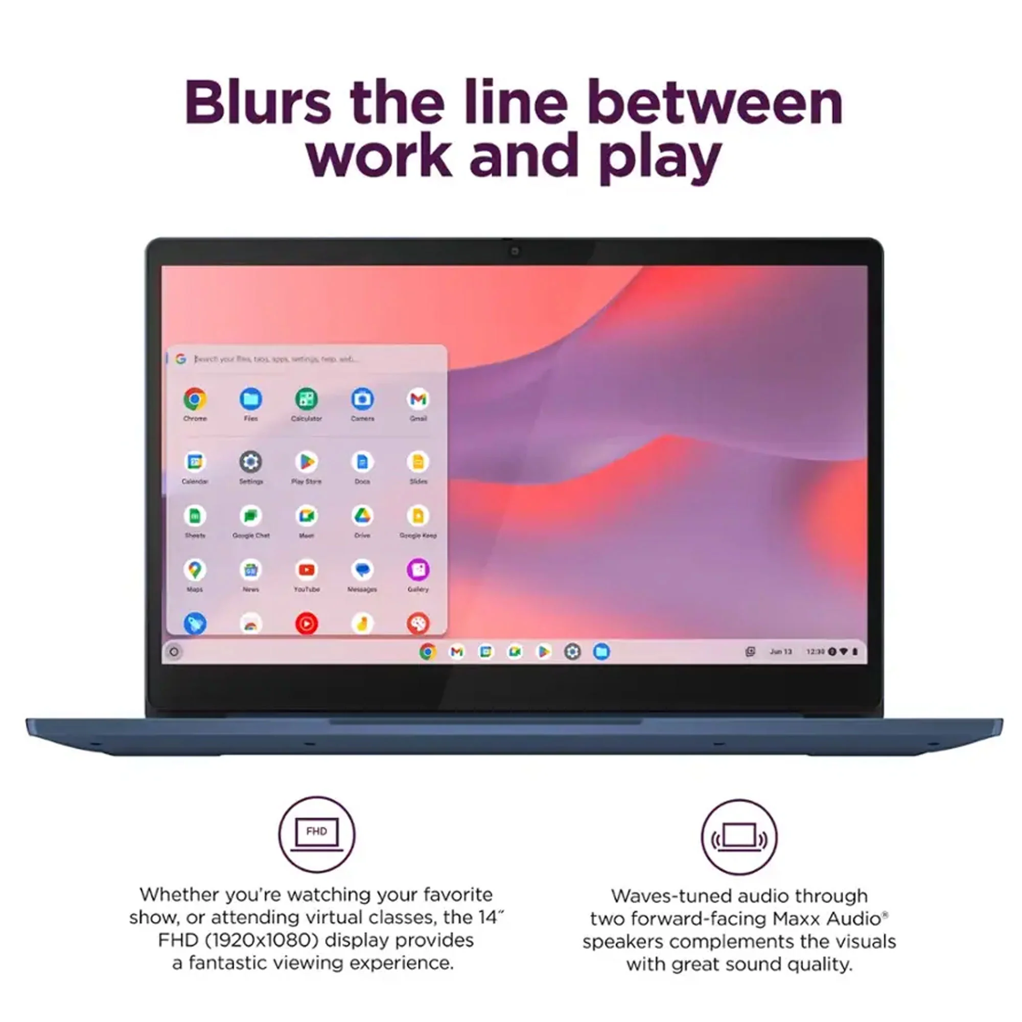 Lenovo IdeaPad Slim 3 Chromebook 14" Full HD Laptop - MediaTek Kompanio 520 - 4GB Memory - 64GB eMMC (Abyss Blue) with Transcend 256GB 300S UHS-I microSDXC Memory Card - Image 8