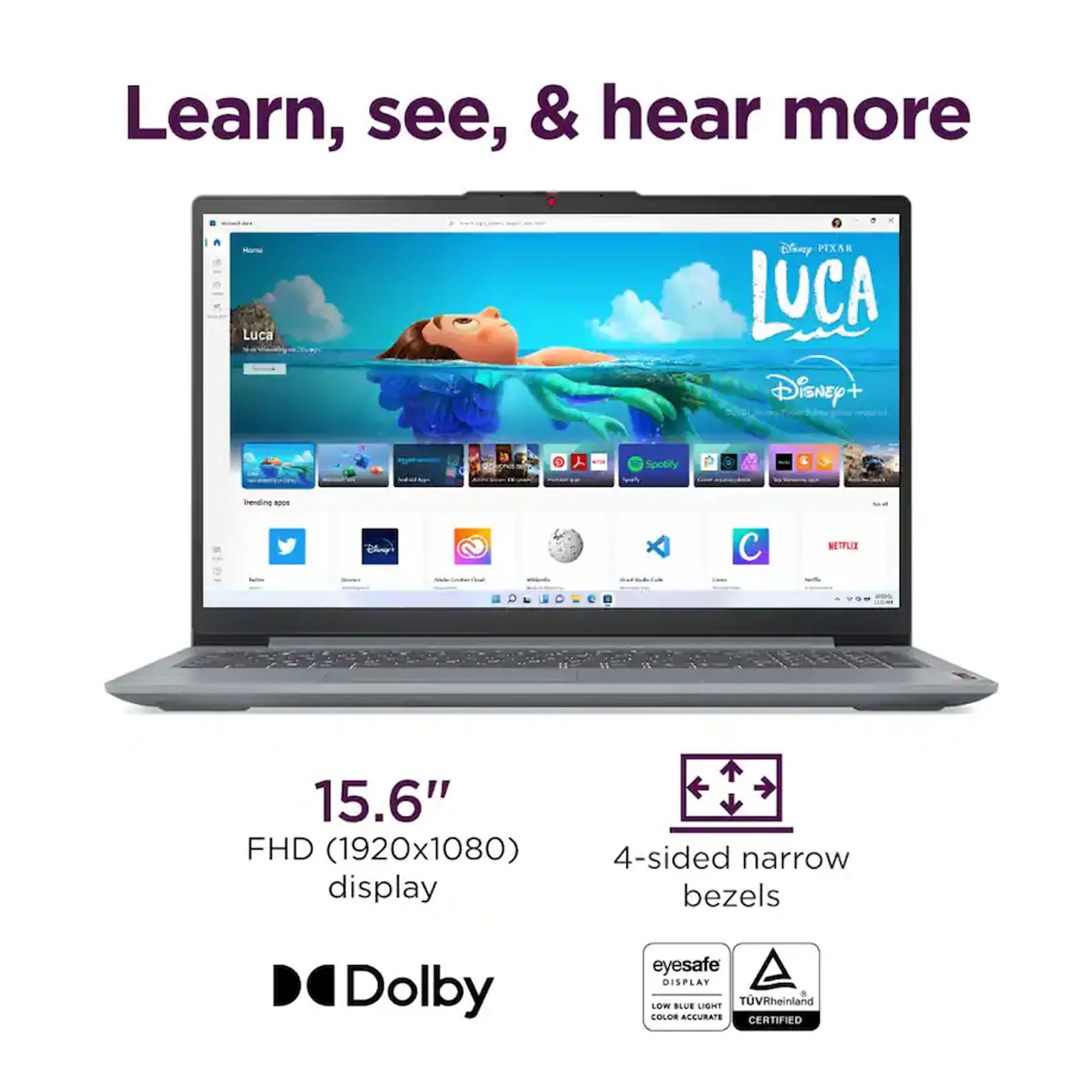 Lenovo IdeaPad Slim 3i 15.6" Full HD Laptop Intel Core i3-N305 - 8GB Memory, 128GB UFS (Arctic Grey) Accessory Bundle - Image 4