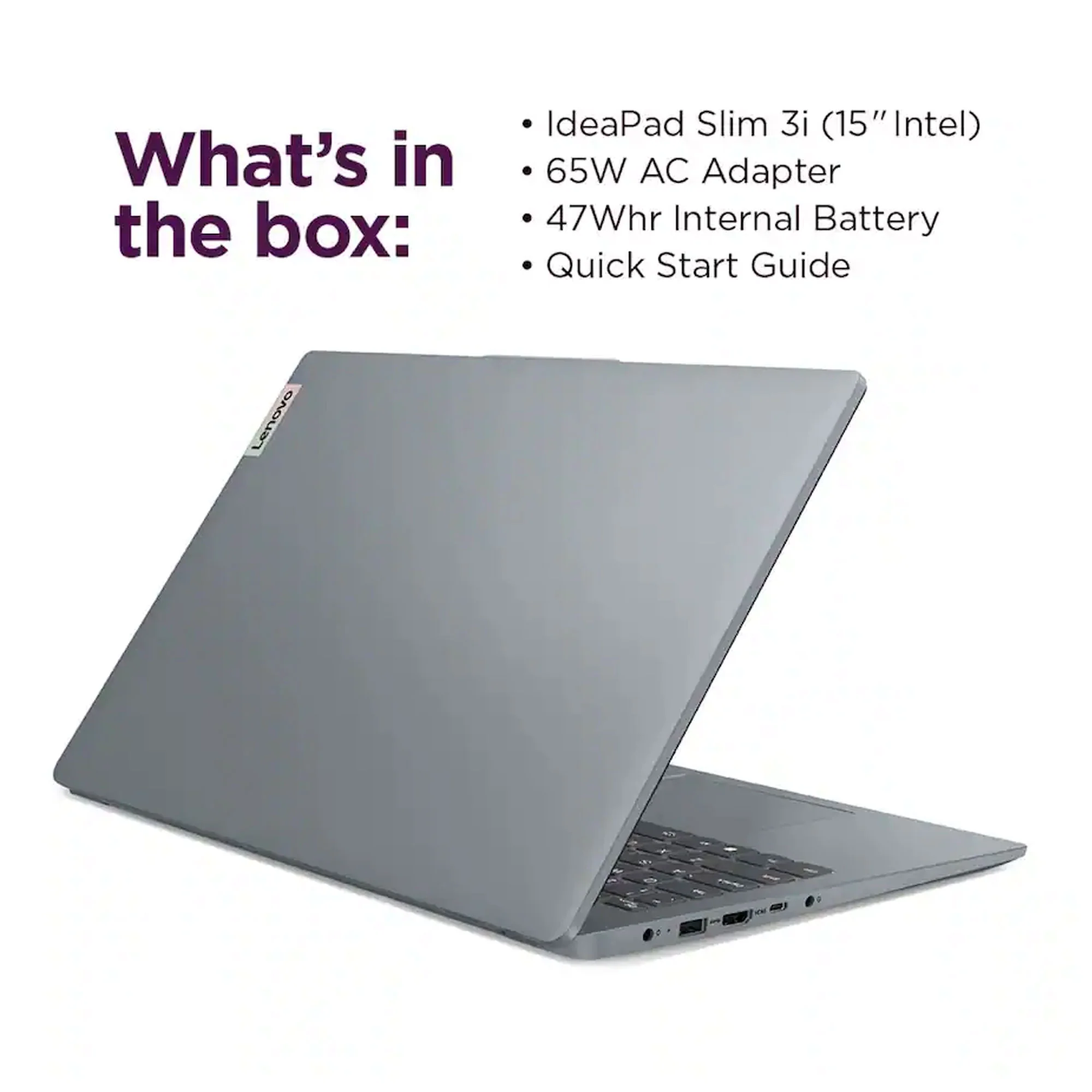 Lenovo IdeaPad Slim 3i 15.6" Full HD Laptop Intel Core i3-N305 - 8GB Memory, 128GB UFS (Arctic Grey) Accessory Bundle - Image 8