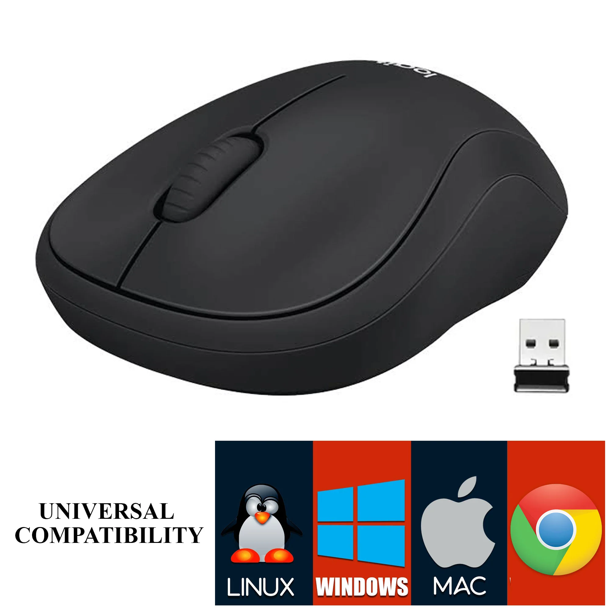 Logitech Silent Touch Wireless Mouse (Black) - Image 5