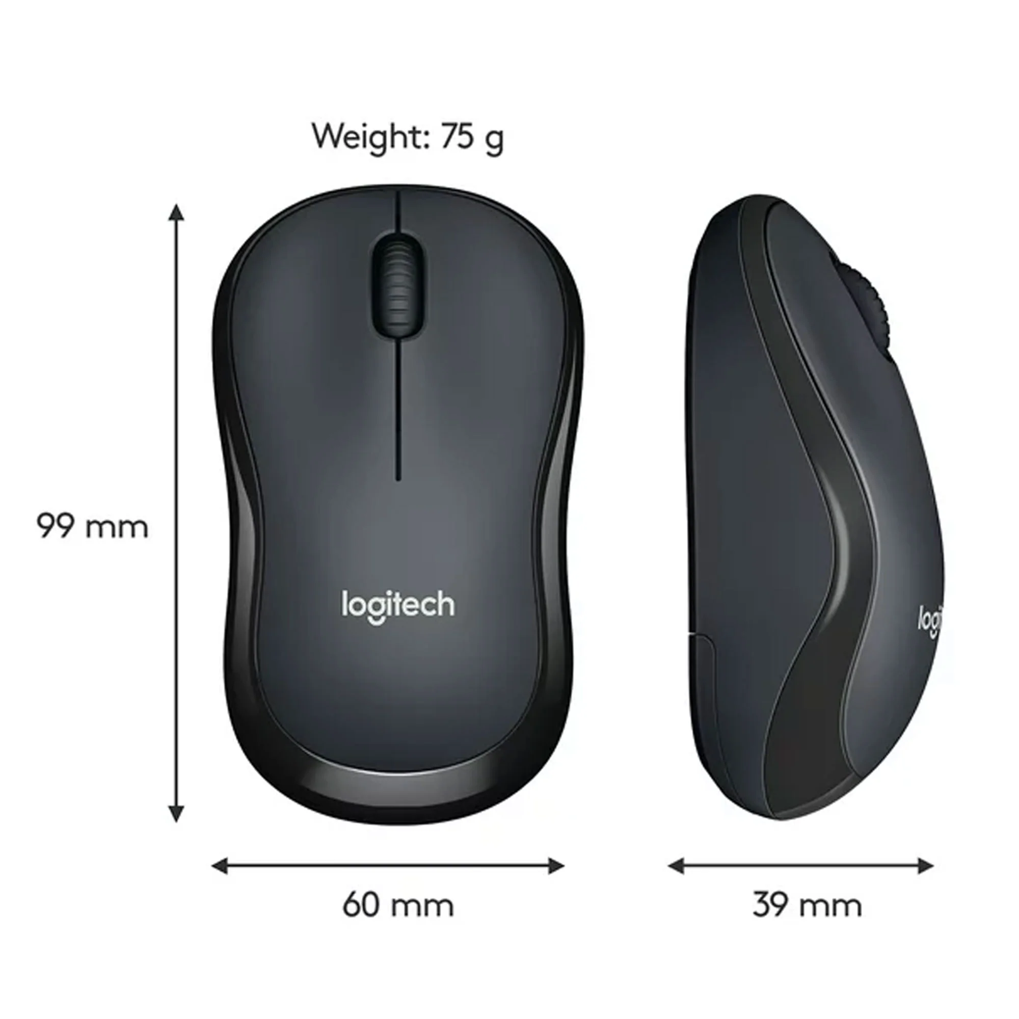 Logitech Silent Touch Wireless Mouse (Black) - Image 7