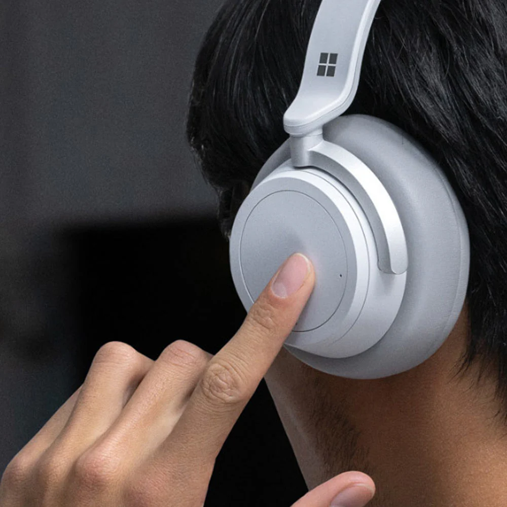Microsoft Surface Headset Wireless / Wired Headphone with On-ear Touch Controls and 15hr Battery Life MIC-GUW-00001 - Light Gray - Image 8