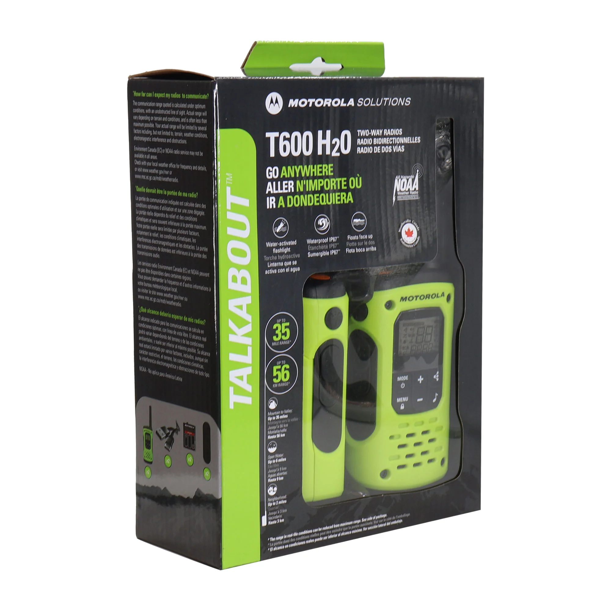 Motorola Solutions Talkabout T600 H2O 35 Miles Waterproof Two-Way Radio - 22 Channel (Green) - Image 3