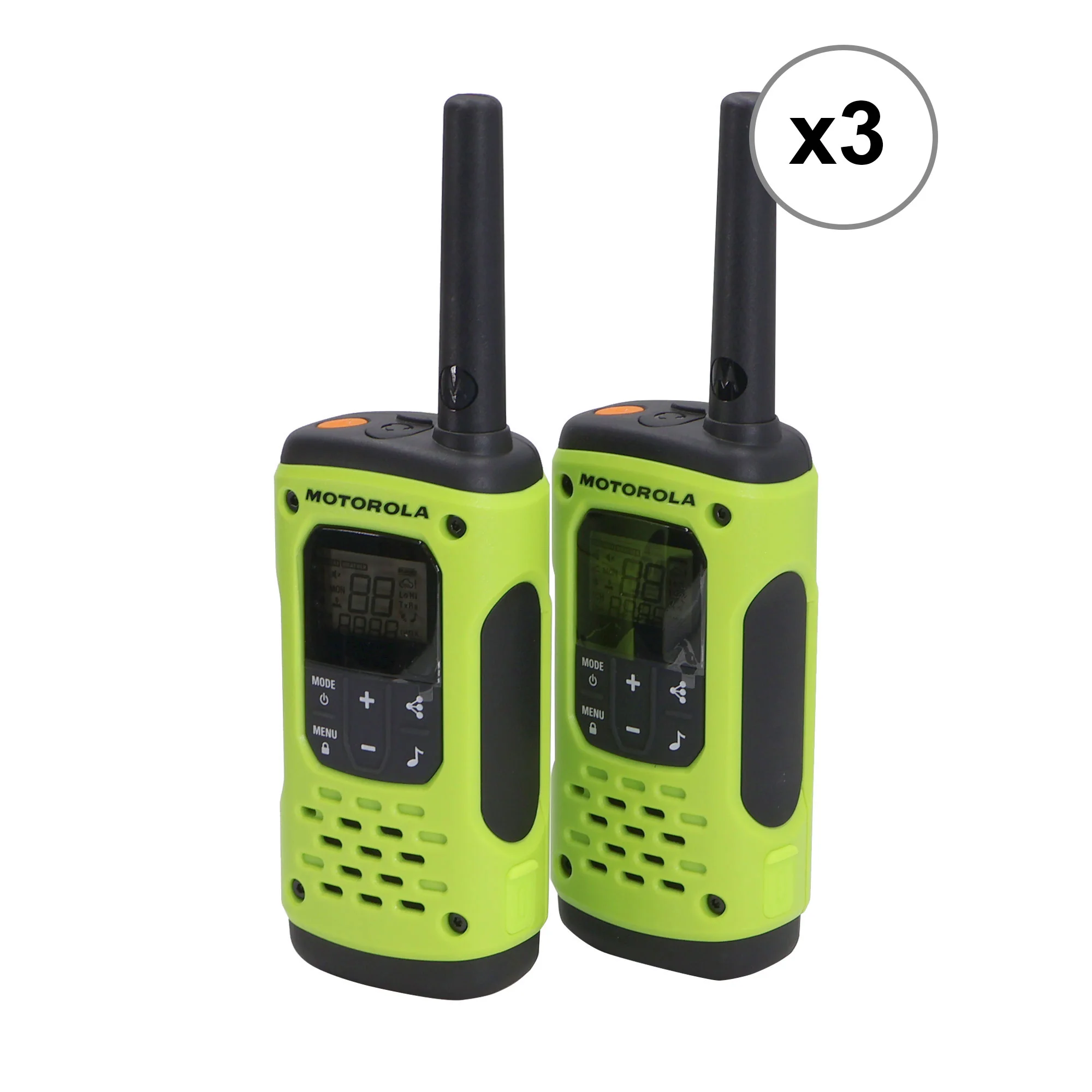 Motorola Talkabout T600 H2O 35-Mile Waterproof Two-Way Radios (Green) - 3 Pack