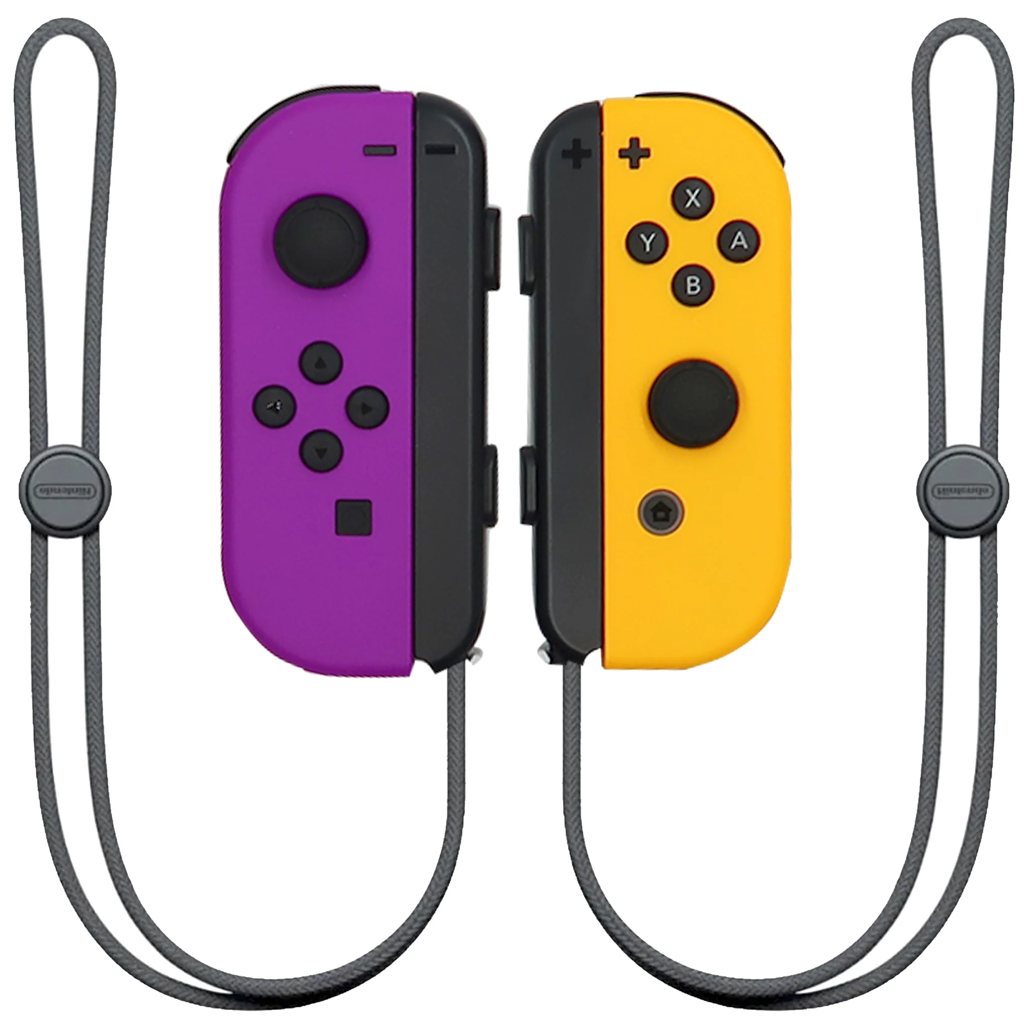 Nintendo Switch Joy-Con Controllers (Neon Purple / Neon Orange) with JLab Play Gaming Wireless Bluetooth Earbuds - Image 2