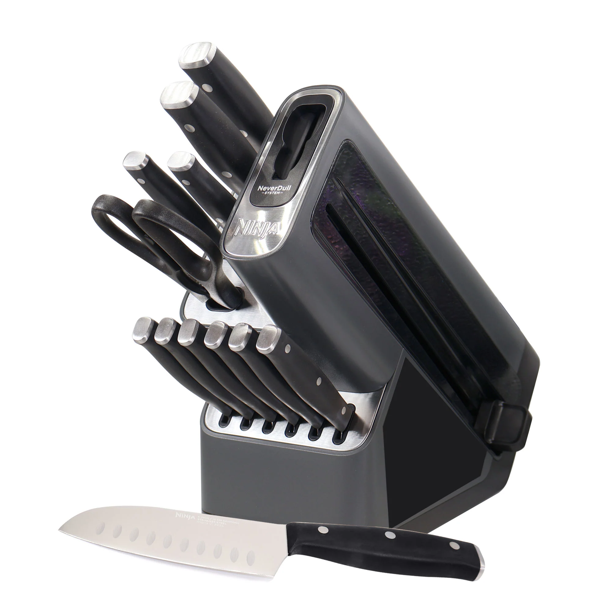 Ninja NeverDull Essential 12pc Knife System with Built in Sharpener - High Carbon Stainless Steel, Sharp Precision, Ergonomic handle (K12012)
