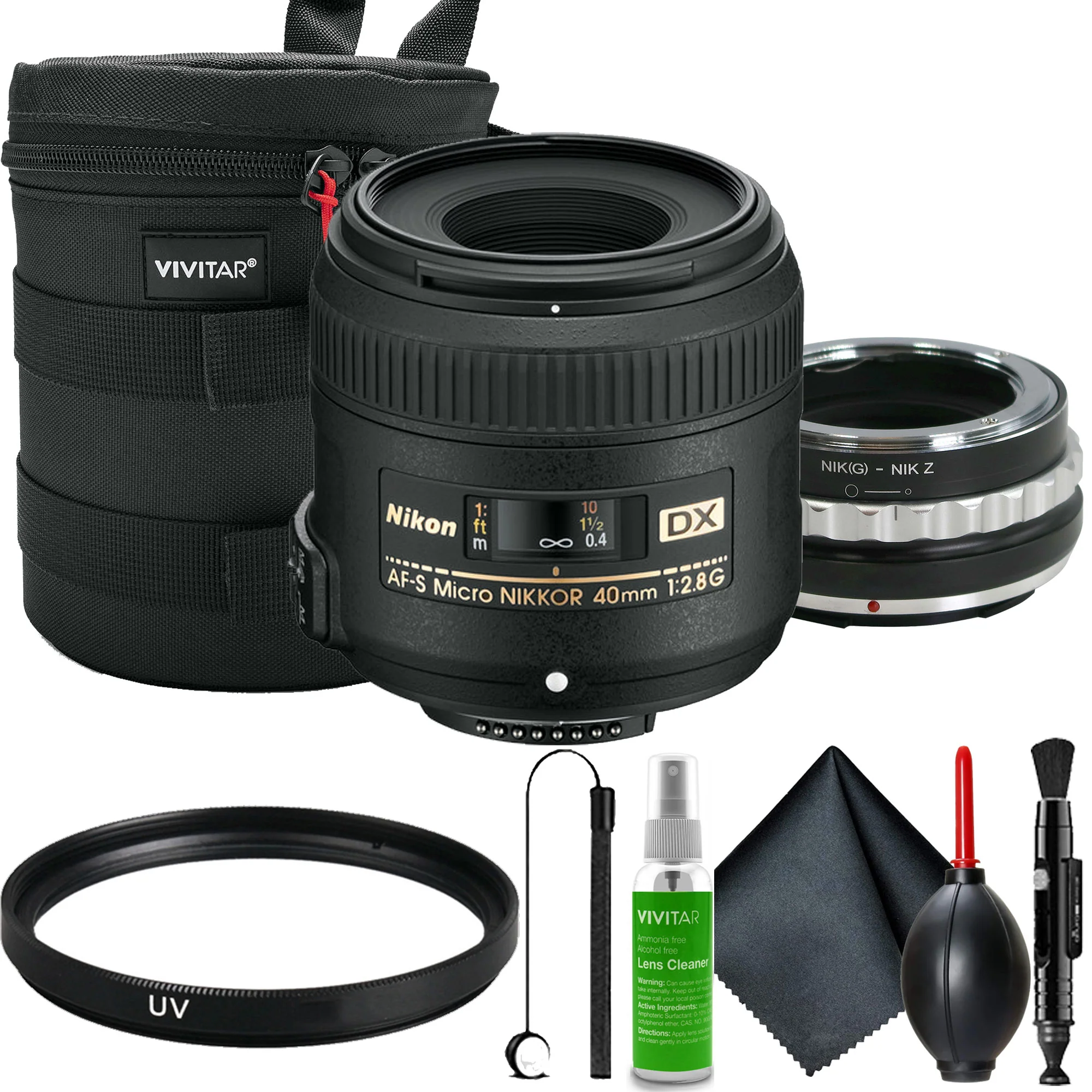Nikon AF-S DX Micro-NIKKOR 40mm f/2.8G Lens Kit with Adapter for Nikon Z Z5 Z6 Z7 ZF Zfc Z30 Z50 Cameras