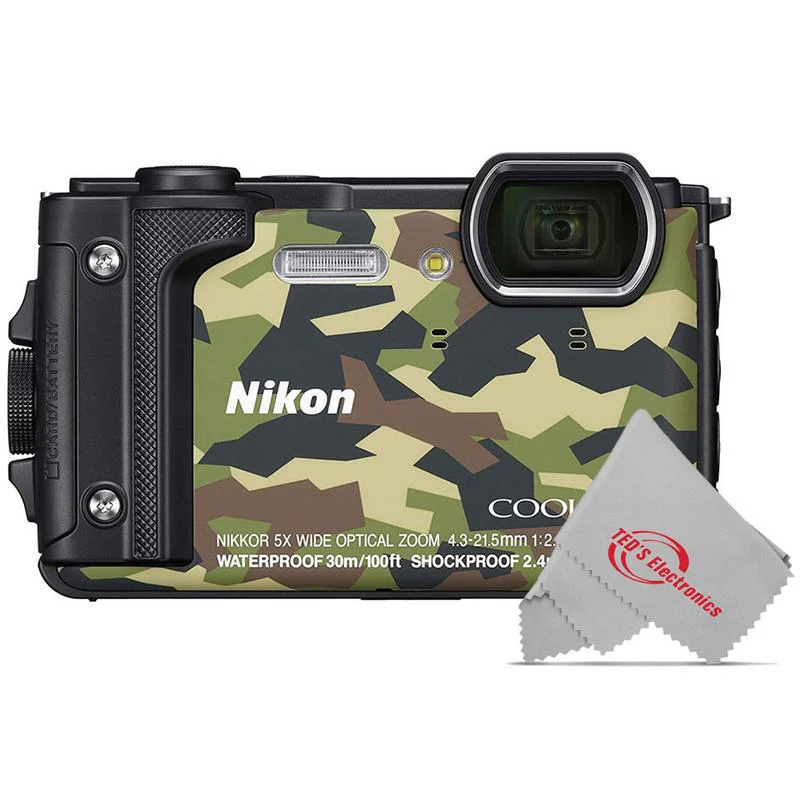 NIKON COOLPIX W300 16MP Waterproof Wi-Fi UHD 4K/30p Video Recording Digital Camera Camouflage