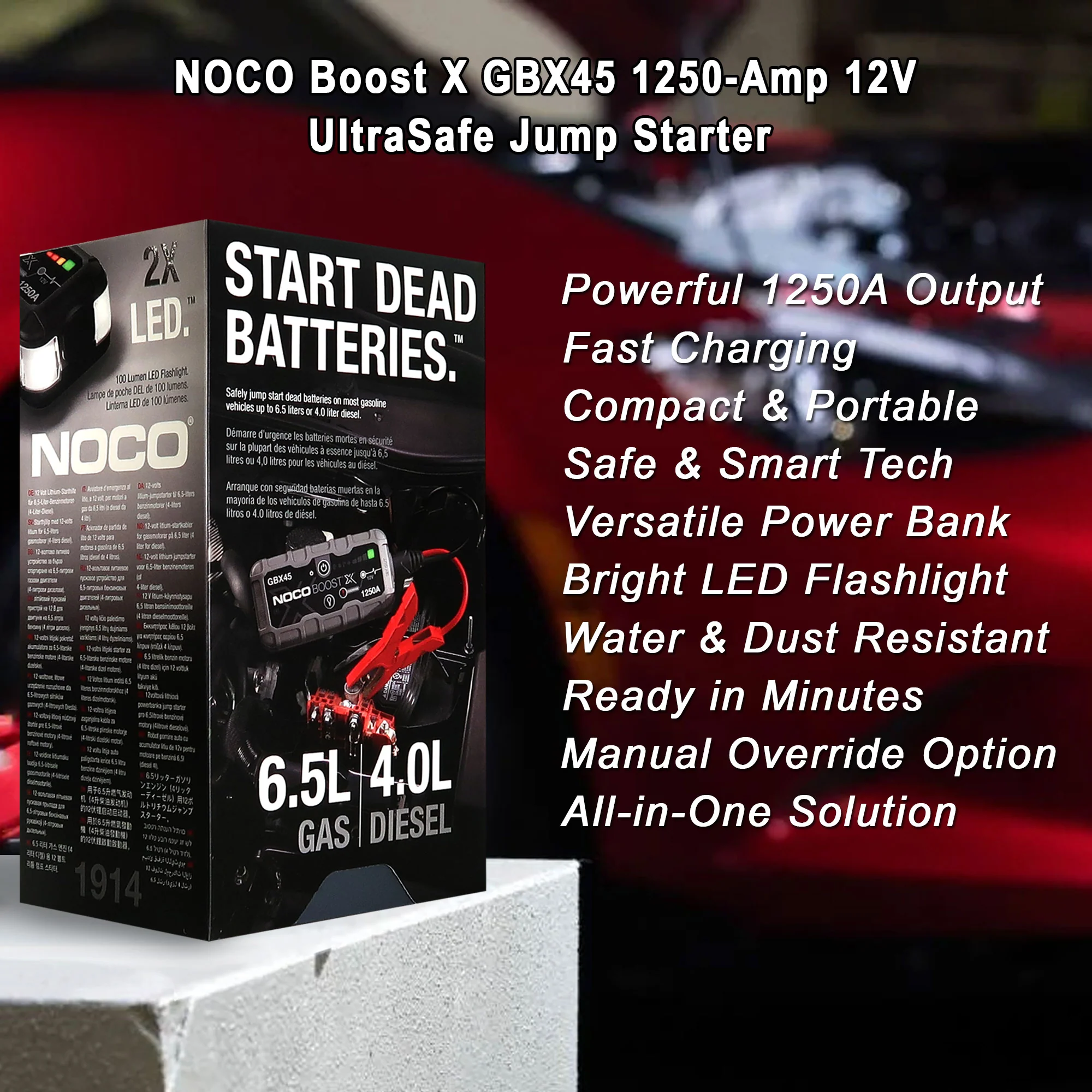 NOCO Boost X GBX45 1250-Amp 12V UltraSafe Jump Starter - 3 Pack - Image 8