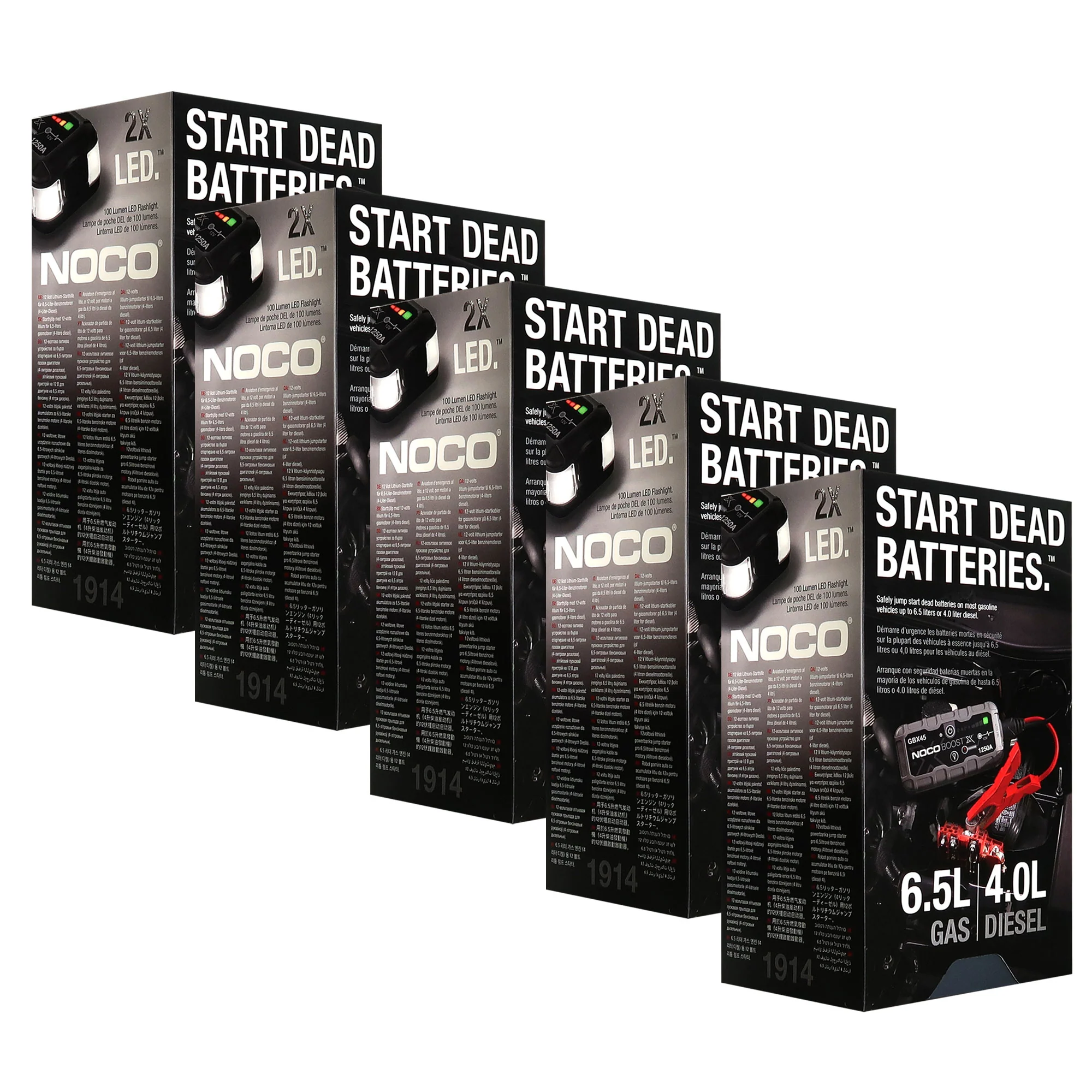 NOCO Boost X GBX45 1250-Amp 12V UltraSafe Jump Starter - 5 Pack