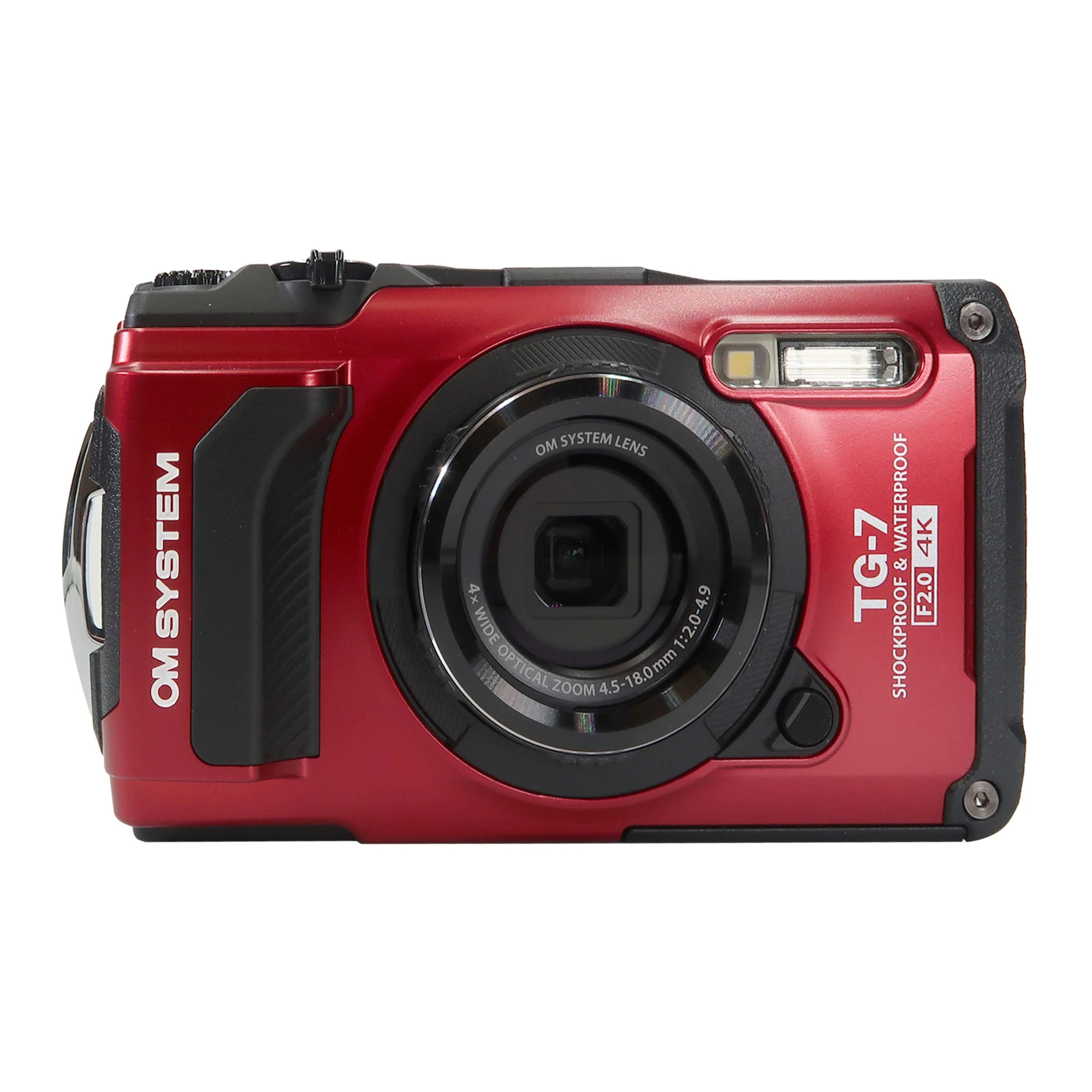 OM SYSTEM Tough TG-7 Digital Camera (Red) with Memory Card Reader and Cleaning Kit - Image 2