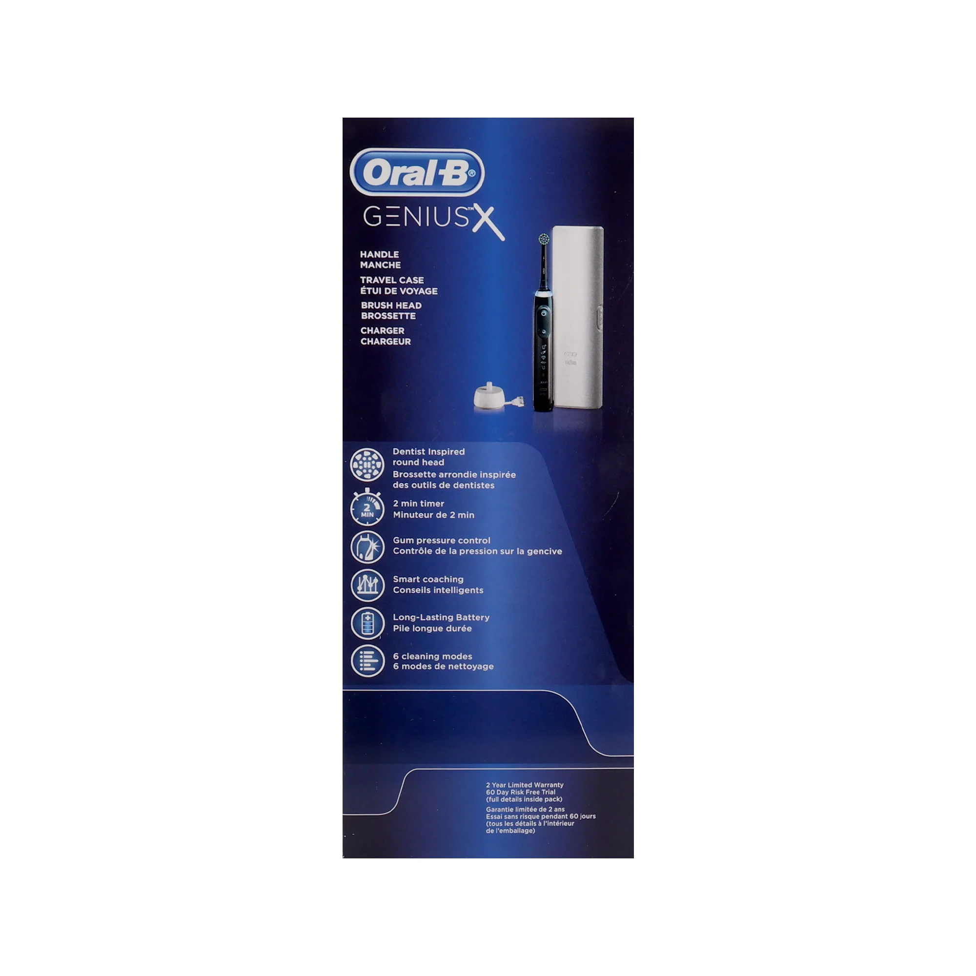 Oral-B Genius X Limited Rechargeable Electric Toothbrush with 1 Replacement Brush Head, Travel Case, Midnight Black - Image 3